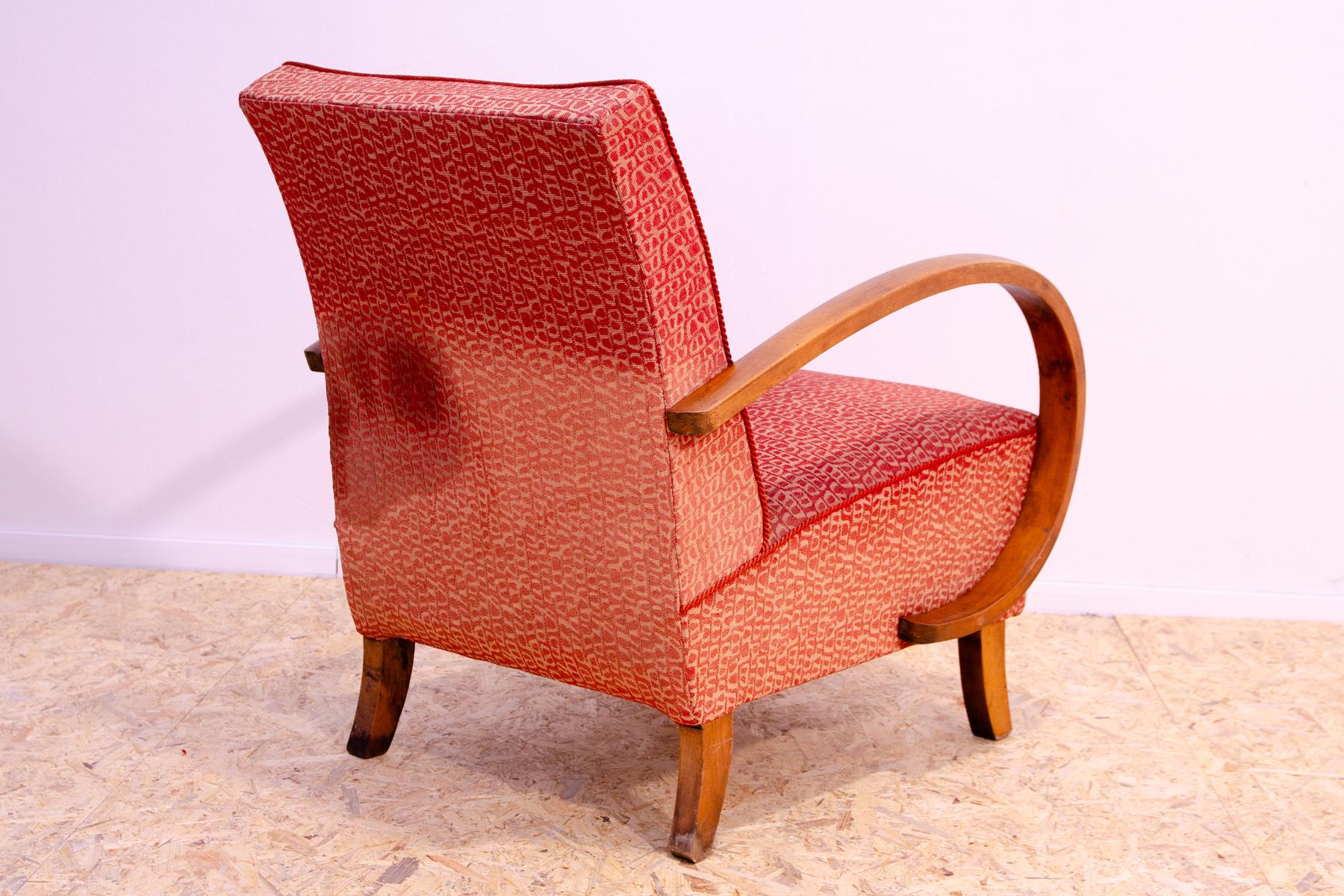 Midcentury Bentwood armchair by Jindřich Halabala for UP Závody, 1950´s In Good Condition For Sale In Prague 8, CZ
