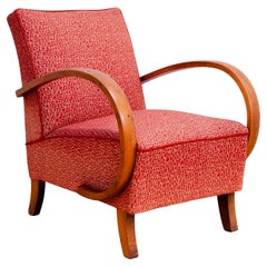 Sillón de madera curvada de mediados de siglo de Jindřich Halabala para UP Závody, años 50