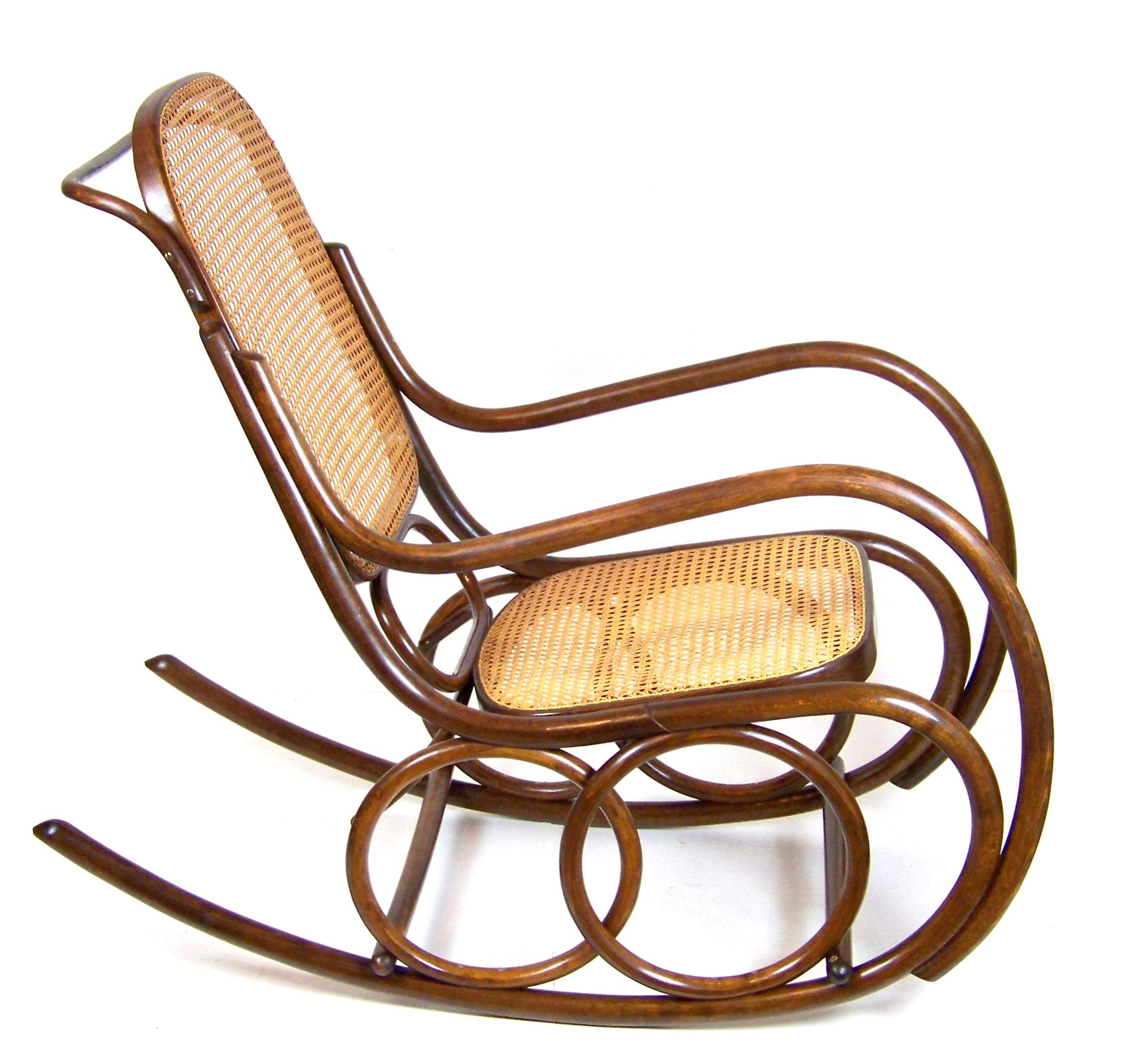 Midcentury rocking chair made of bentwood by TON from 1960s.