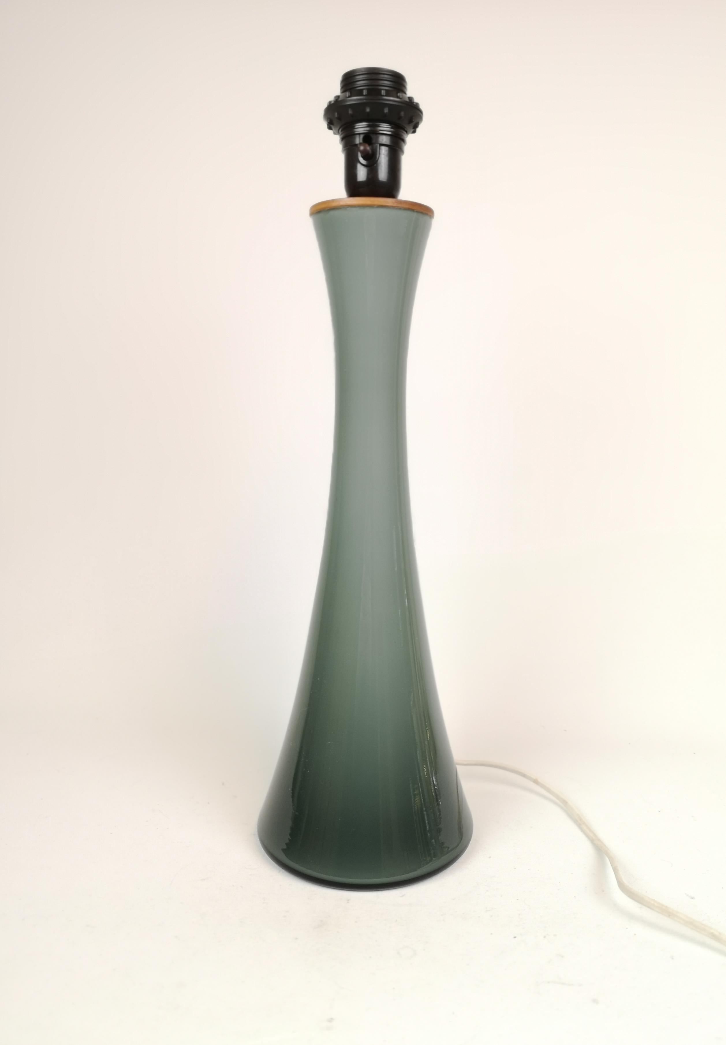 Midcentury Bergboms Opaline Glass with Teak Table Lamp, Sweden, circa 1960 3