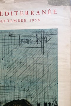 Midcentury Bernard Buffet "Les Parisiennes" Mourlot Art Exhiibition Poster