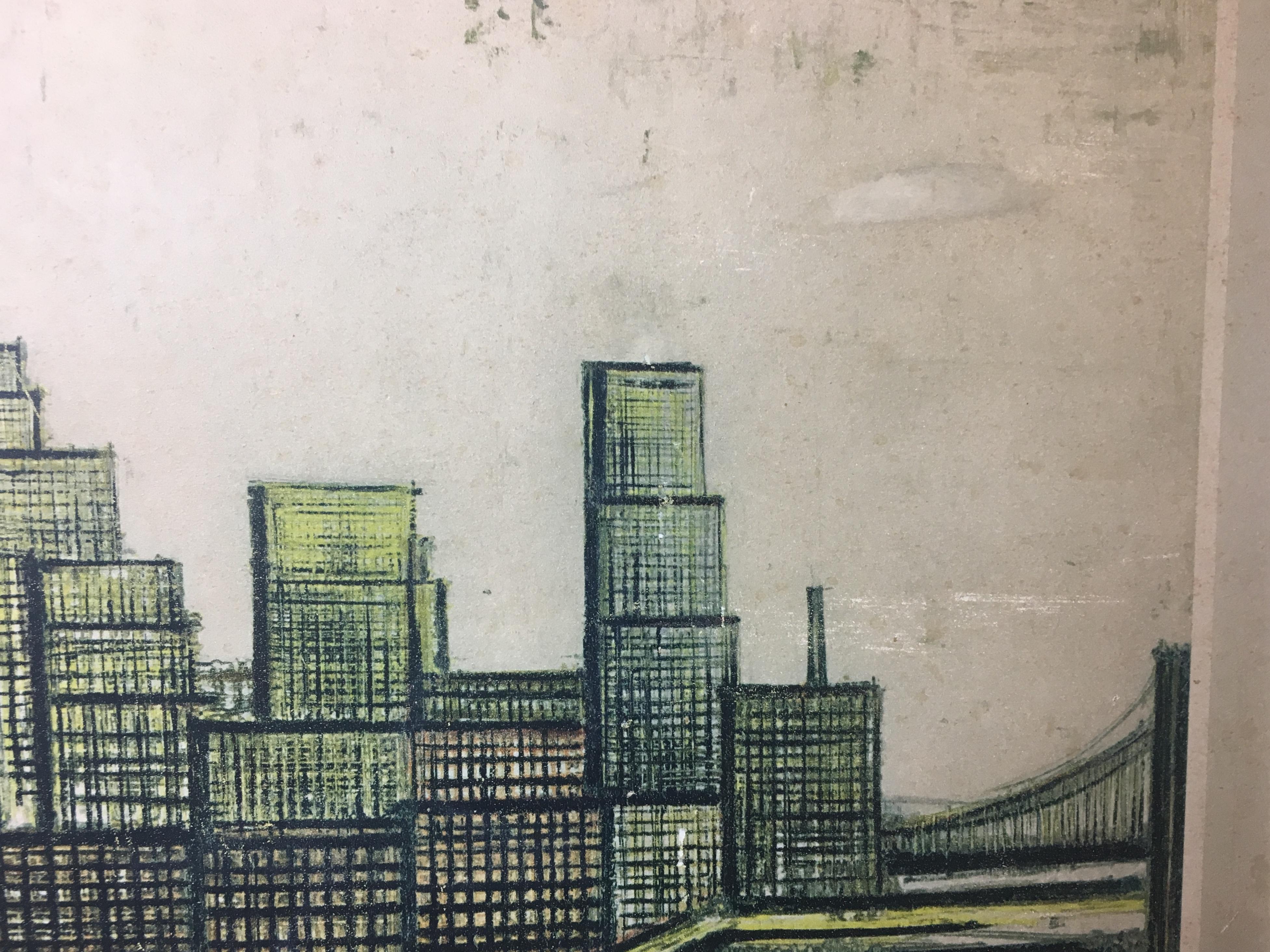 Bernard Buffet New York Skyline Limitierte Auflage Kaltnadelradierung 5