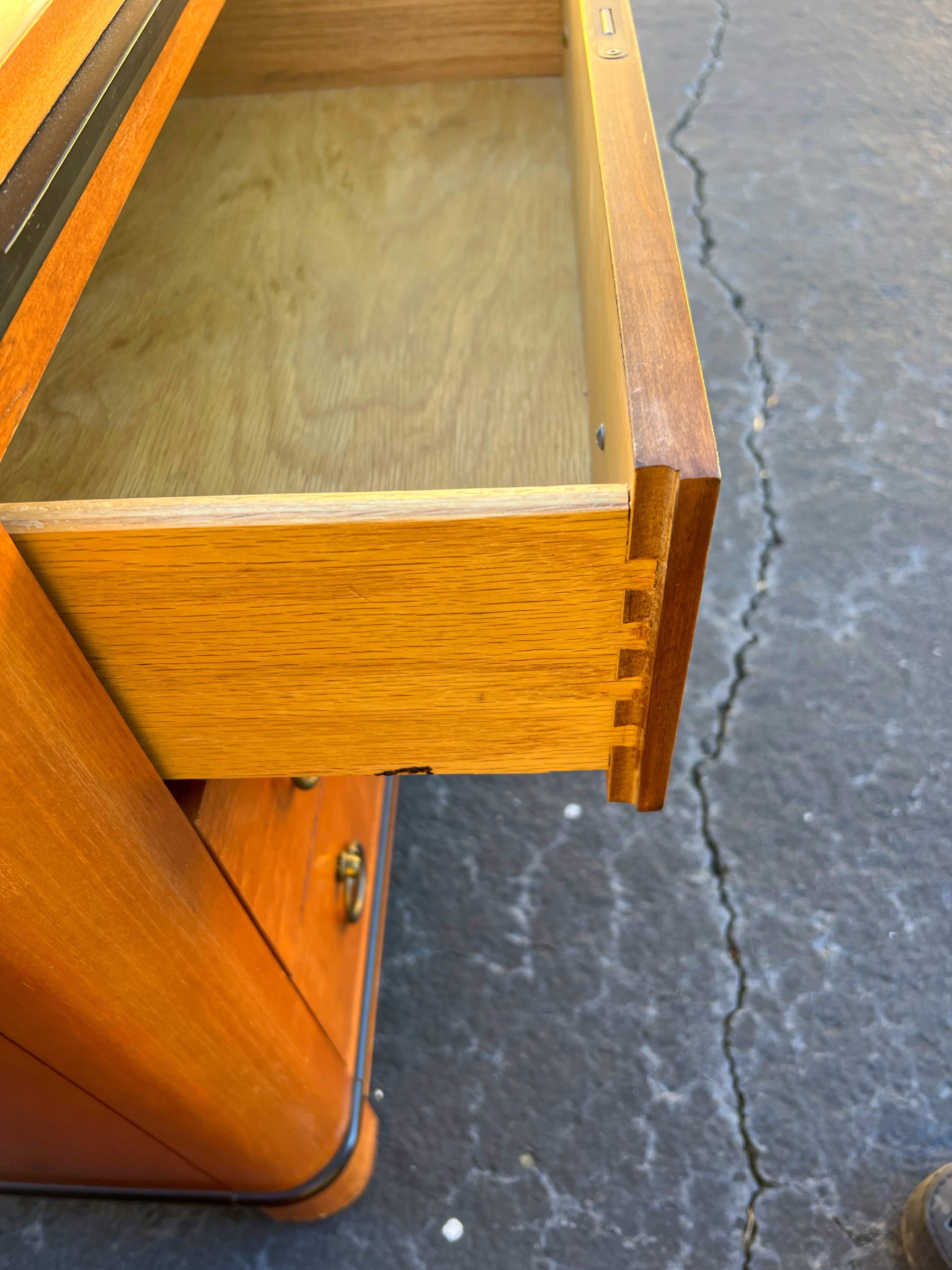 American Midcentury Biedermeier Style Chest / Side Tables by National Mt. Airy, Pair