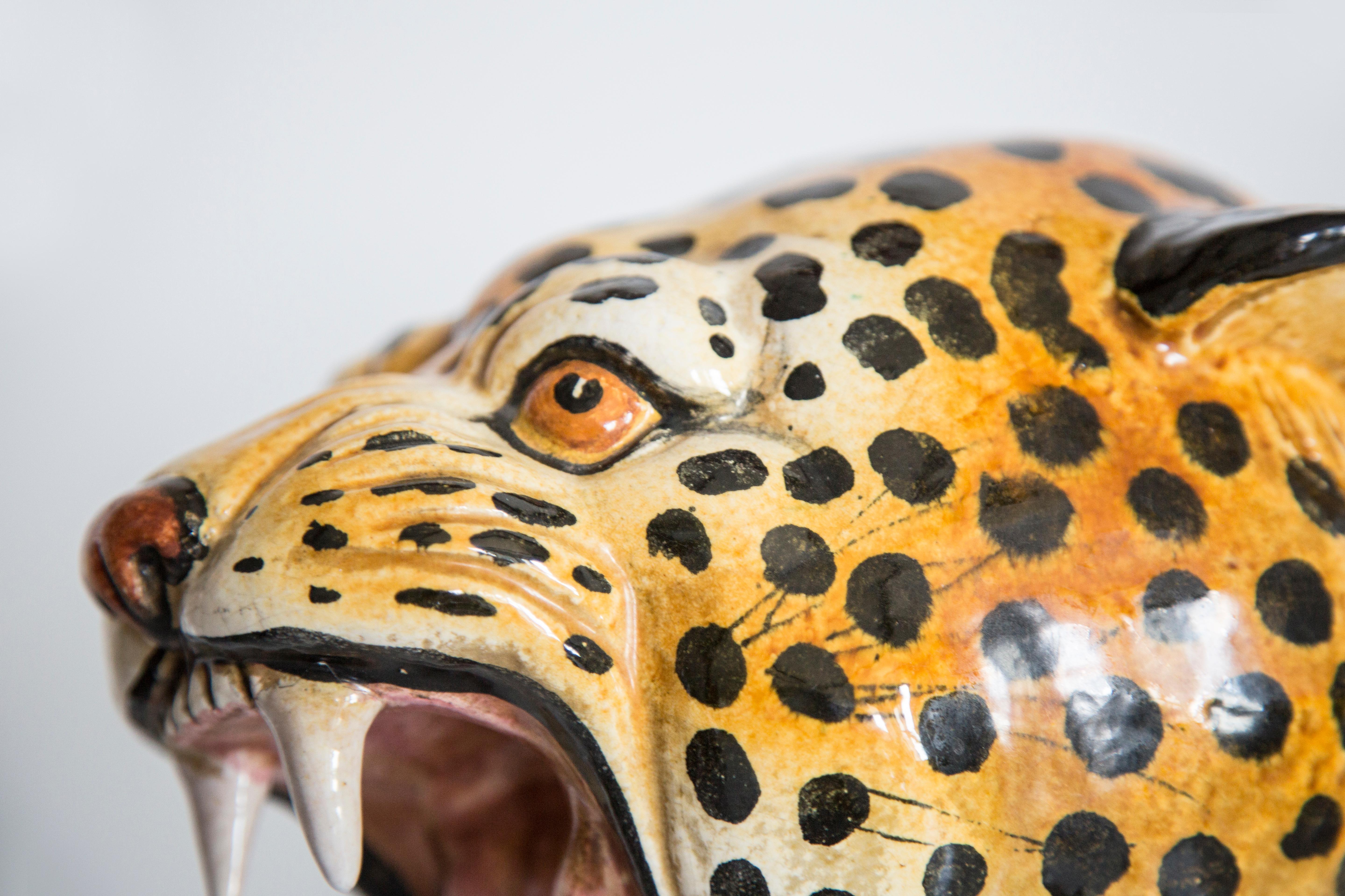 Scultura in ceramica dipinta a mano in terracotta Big Cheetah, Italia, 1960 in vendita 8