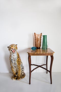 Handbemalte Terrakotta-Keramik-Skulptur „ Big Cheetah“ aus der Mitte des Jahrhunderts, Italien, 1960er Jahre