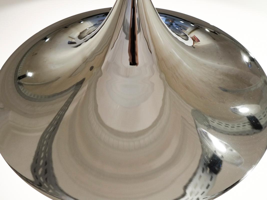 Danish Midcentury Big Semi Lamp in Chrome Color by Thorup & Bonderup for Fog & Mørup For Sale