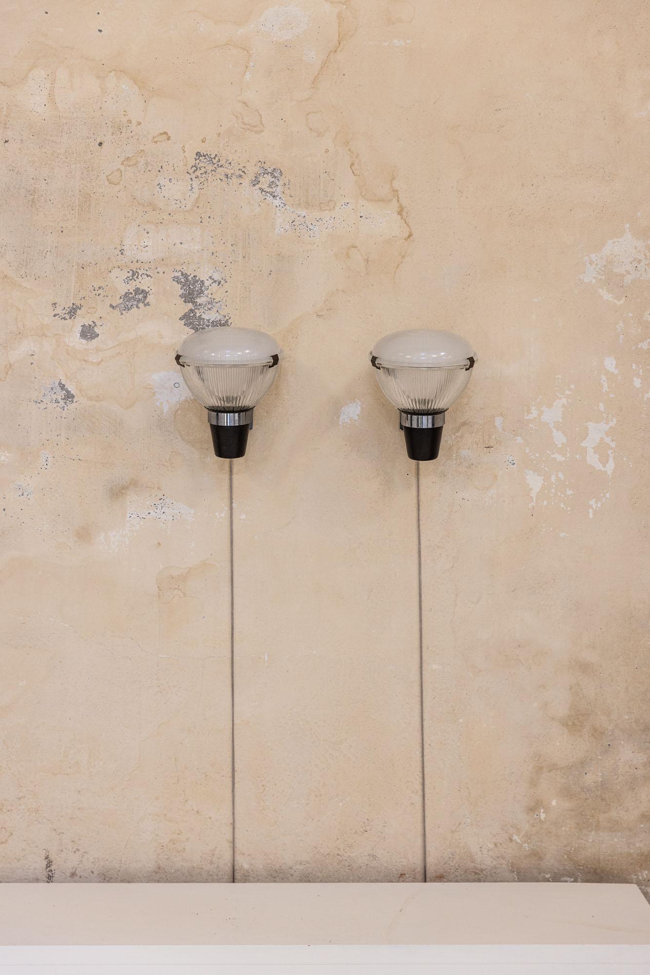 Brass Midcentury big wall lights mod LP6 by Ignazio Gardella for Azucena, Italy 1950s For Sale