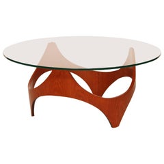 Midcentury Biomorphic Table in Teak Wood with Plate Glass Top Midcentury Biomorphic Table in Teak Wood with Plate Glass Top