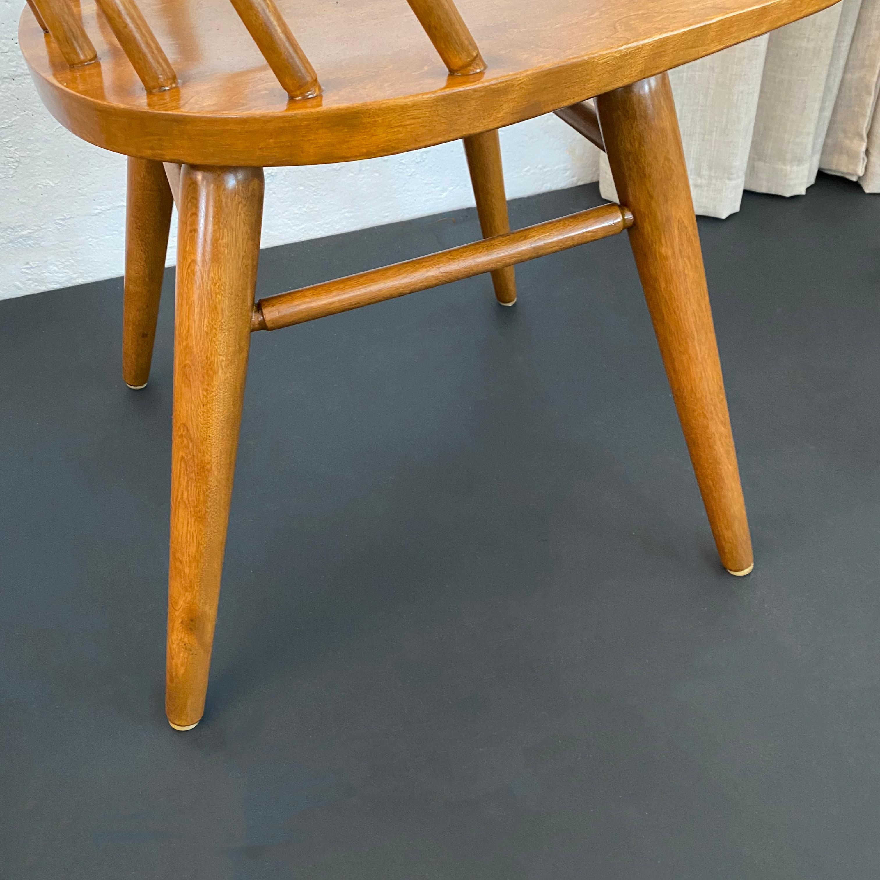 Midcentury Birch Spindle-Back Dining Chairs By Leslie Diamond For Conant Ball For Sale 1