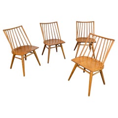 Midcentury Birch Spindle-Back Dining Chairs By Leslie Diamond For Conant Ball