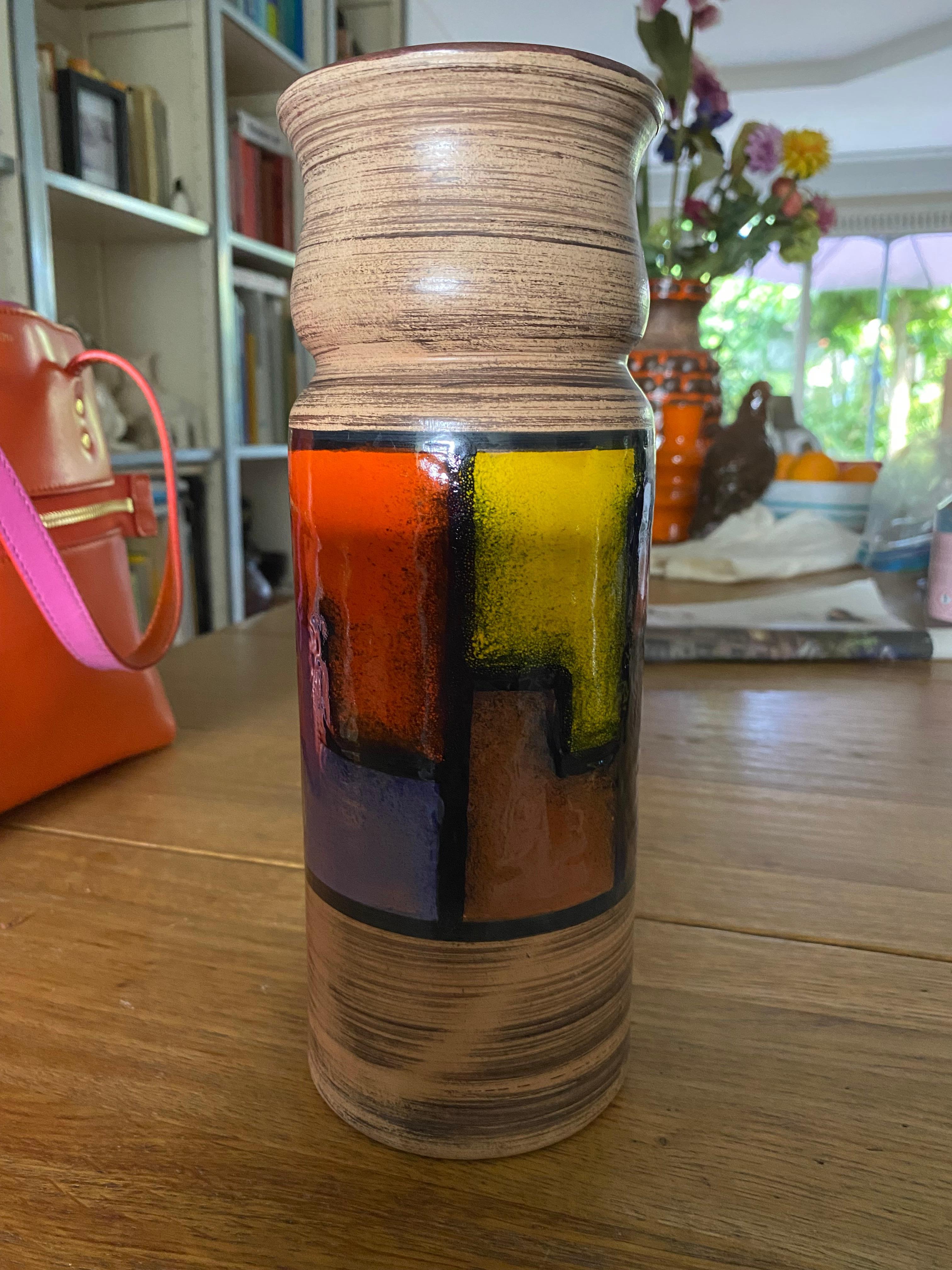 Glazed Midcentury Bitossi Vase by Aldo Londi For Sale