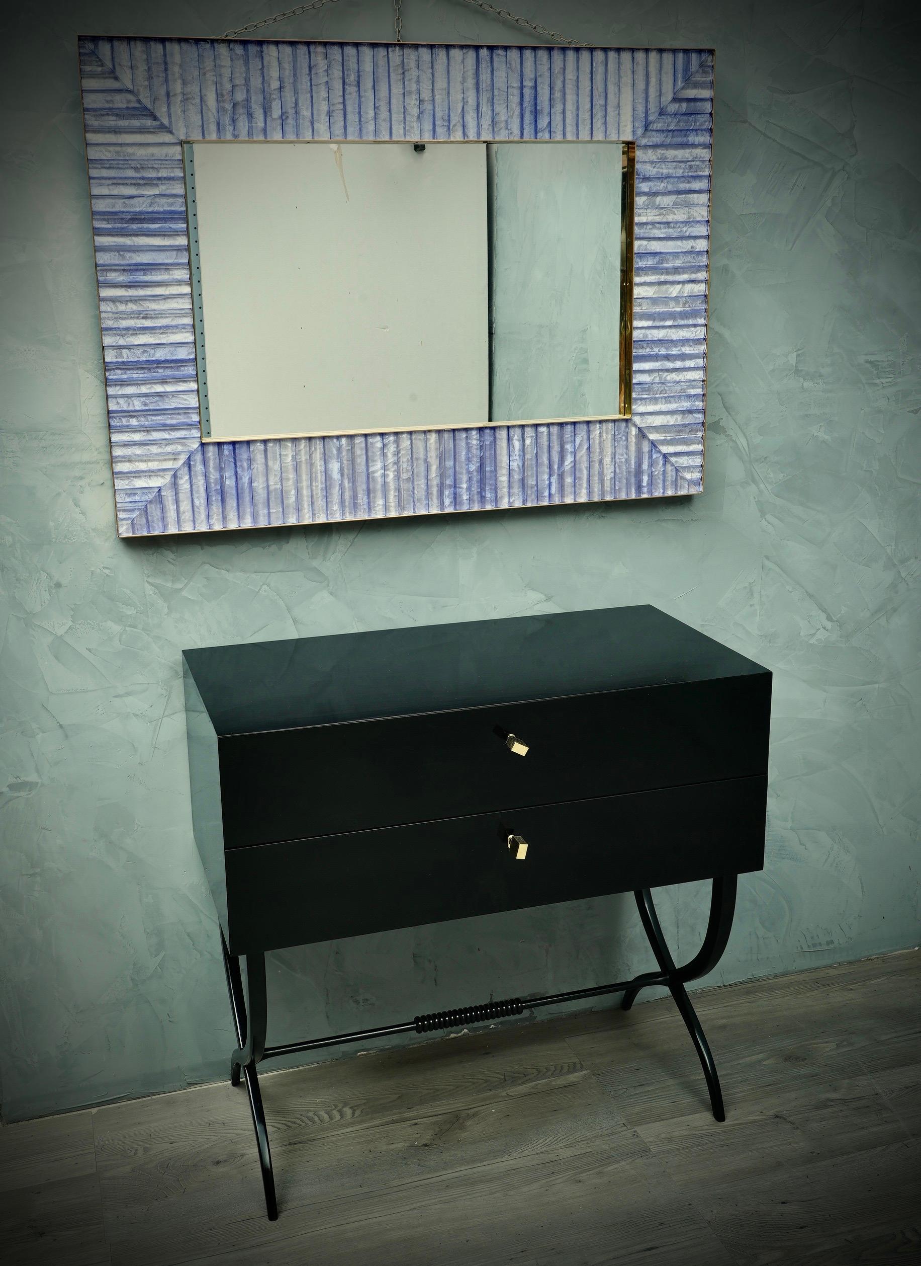 Midcentury Black and Brass Keys Commodes and Chest of Drawers, 1970 For Sale 2