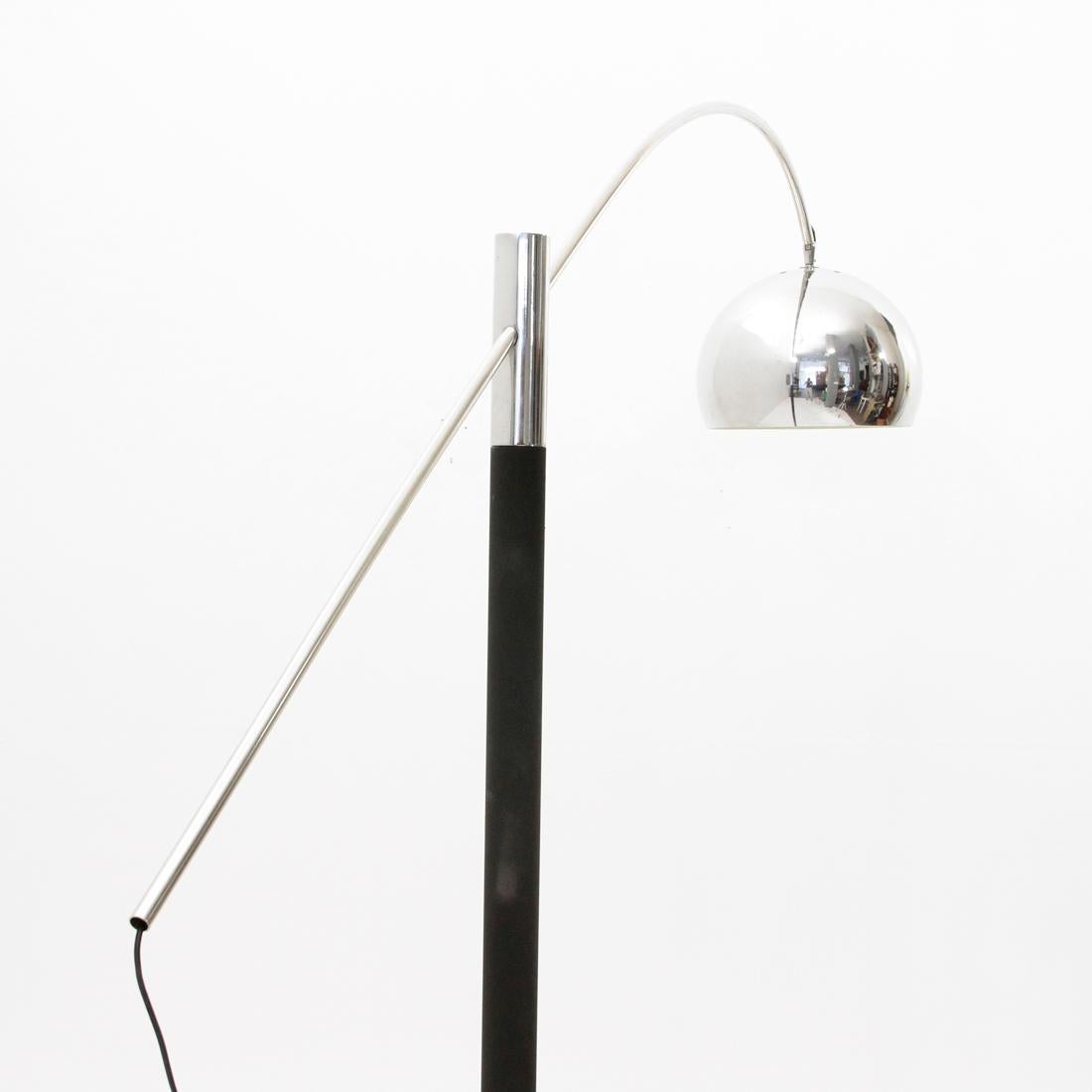 Midcentury Black and Chromed Italian Floor Lamp, 1970s 3