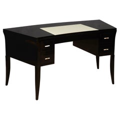 Used MidCentury Black and Creme Glass Desk, 1970