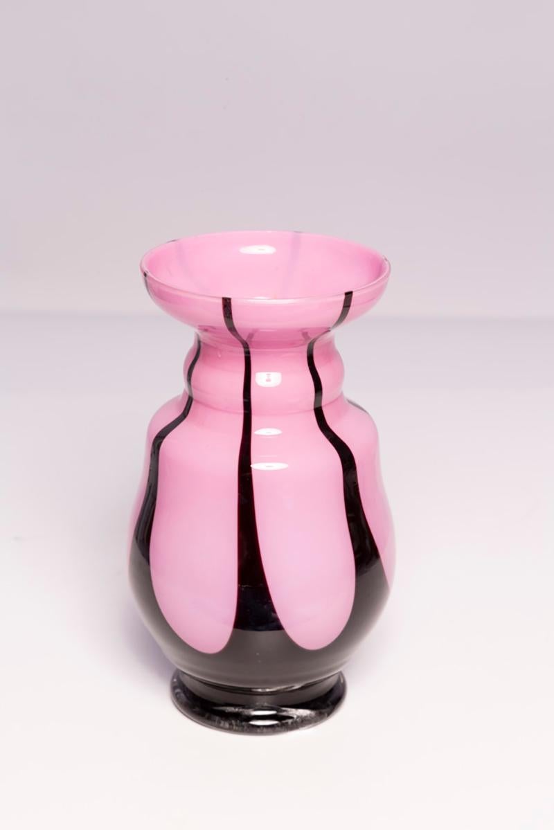 Schwarze und rosafarbene Murano-Vase aus der Jahrhundertmitte, Europa, 1960er Jahre im Angebot 3