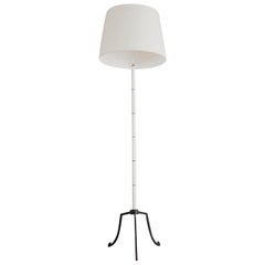 Midcentury Black and White Bamboo Style Floor Lamp Midcentury Black and White Bamboo Style Floor Lamp