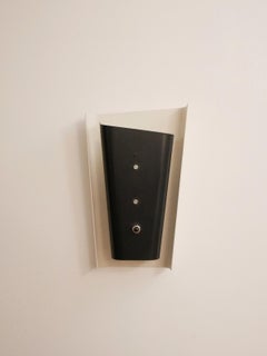 Midcentury Black and White Metal Sconce, 1950s