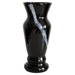 Vase Murano noir et blanc du milieu du siècle, Europe, années 1960