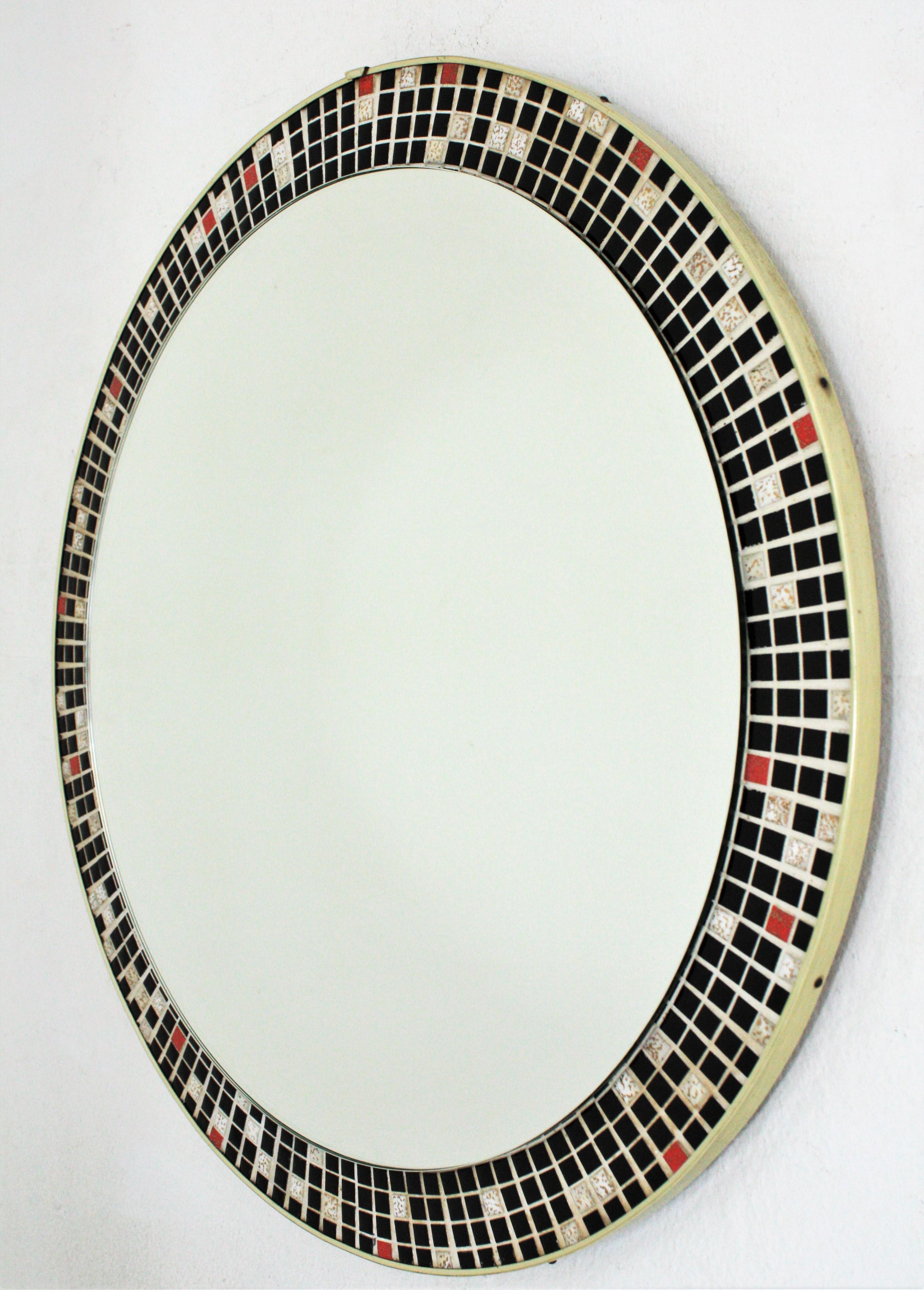 Ceramic Round Mirror, 1960s 1