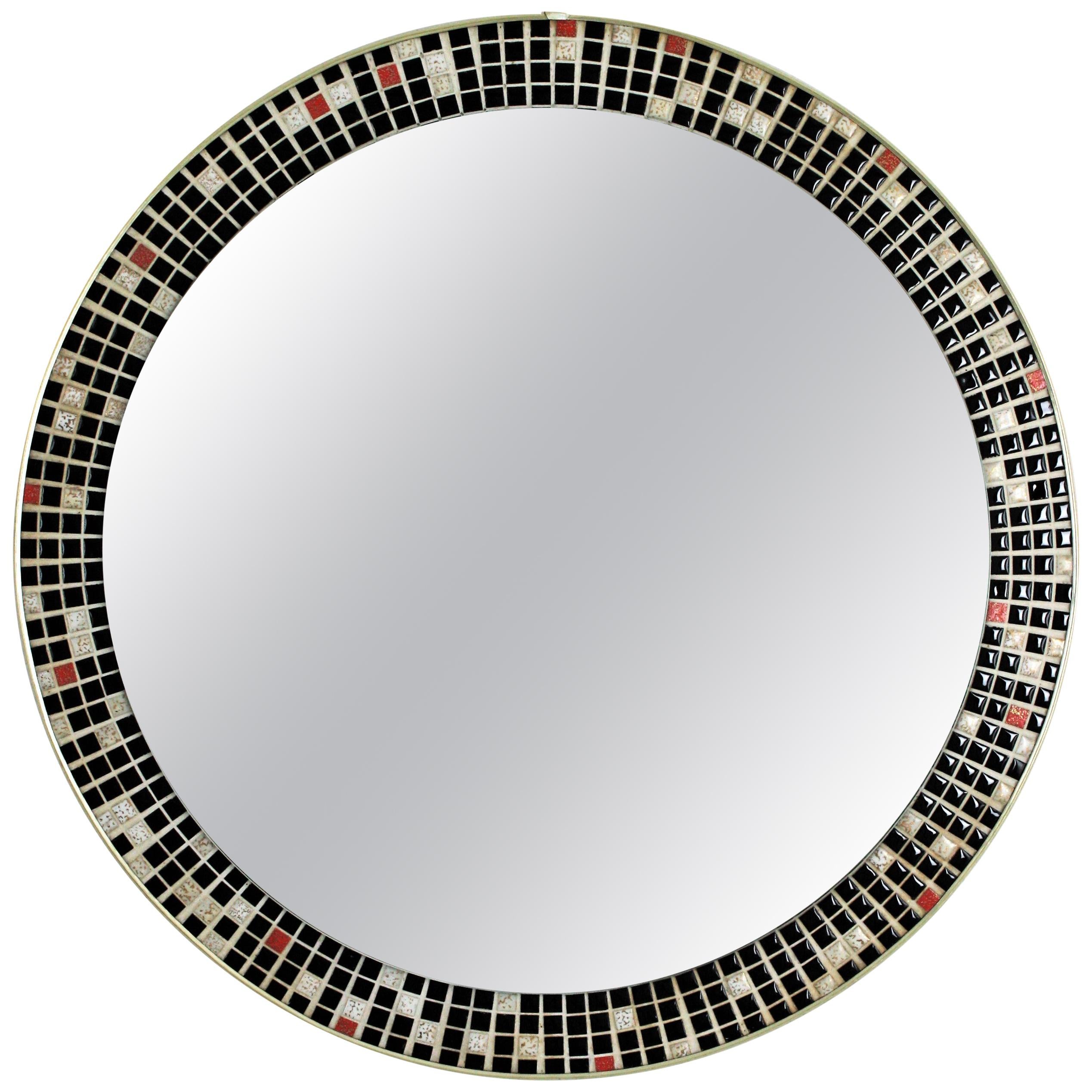 Ceramic Round Mirror, 1960s