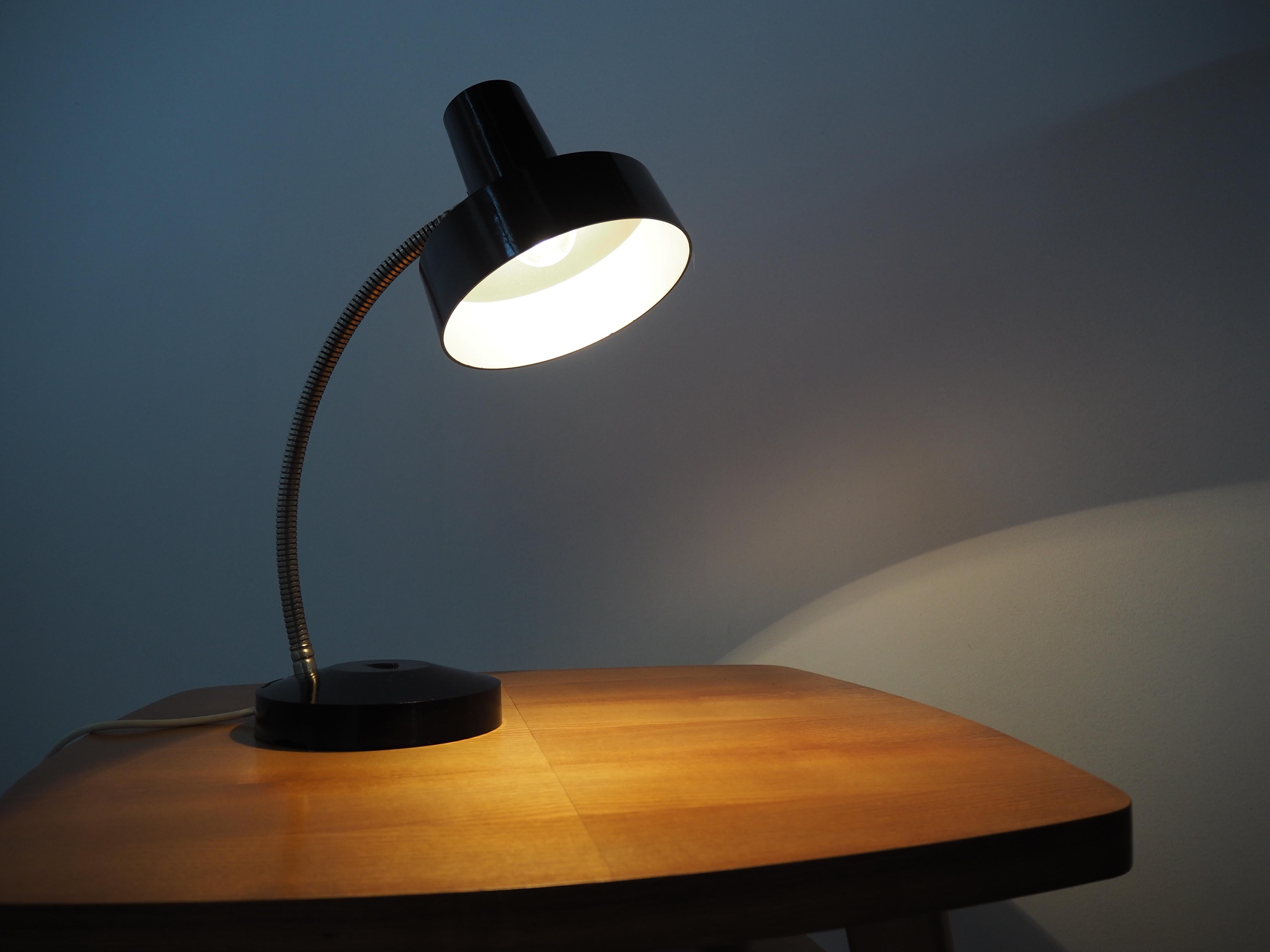 Midcentury Black Bakelite Table Lamp, Czechoslovakia, 1960s 8