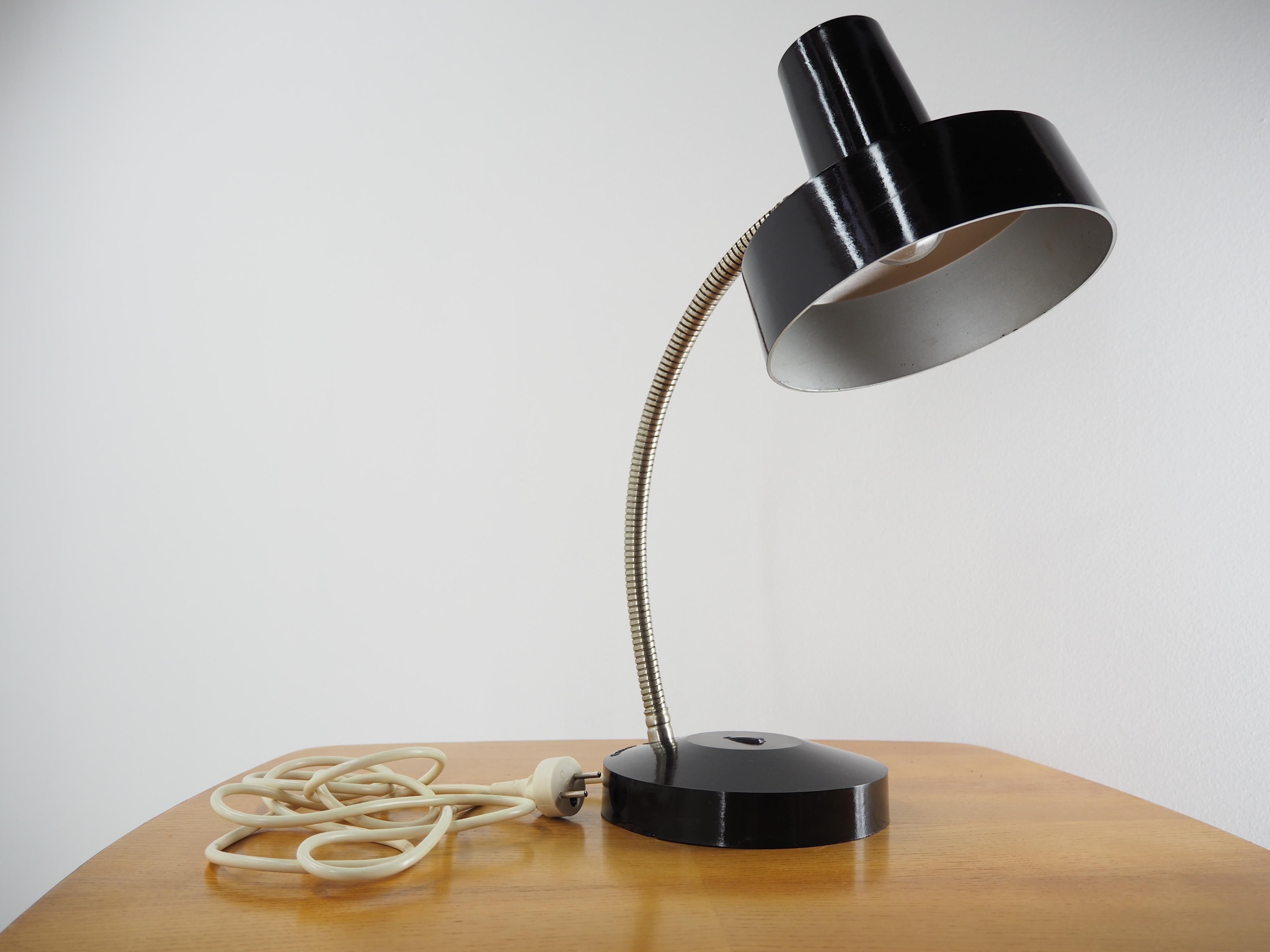 Midcentury Black Bakelite Table Lamp, Czechoslovakia, 1960s 4