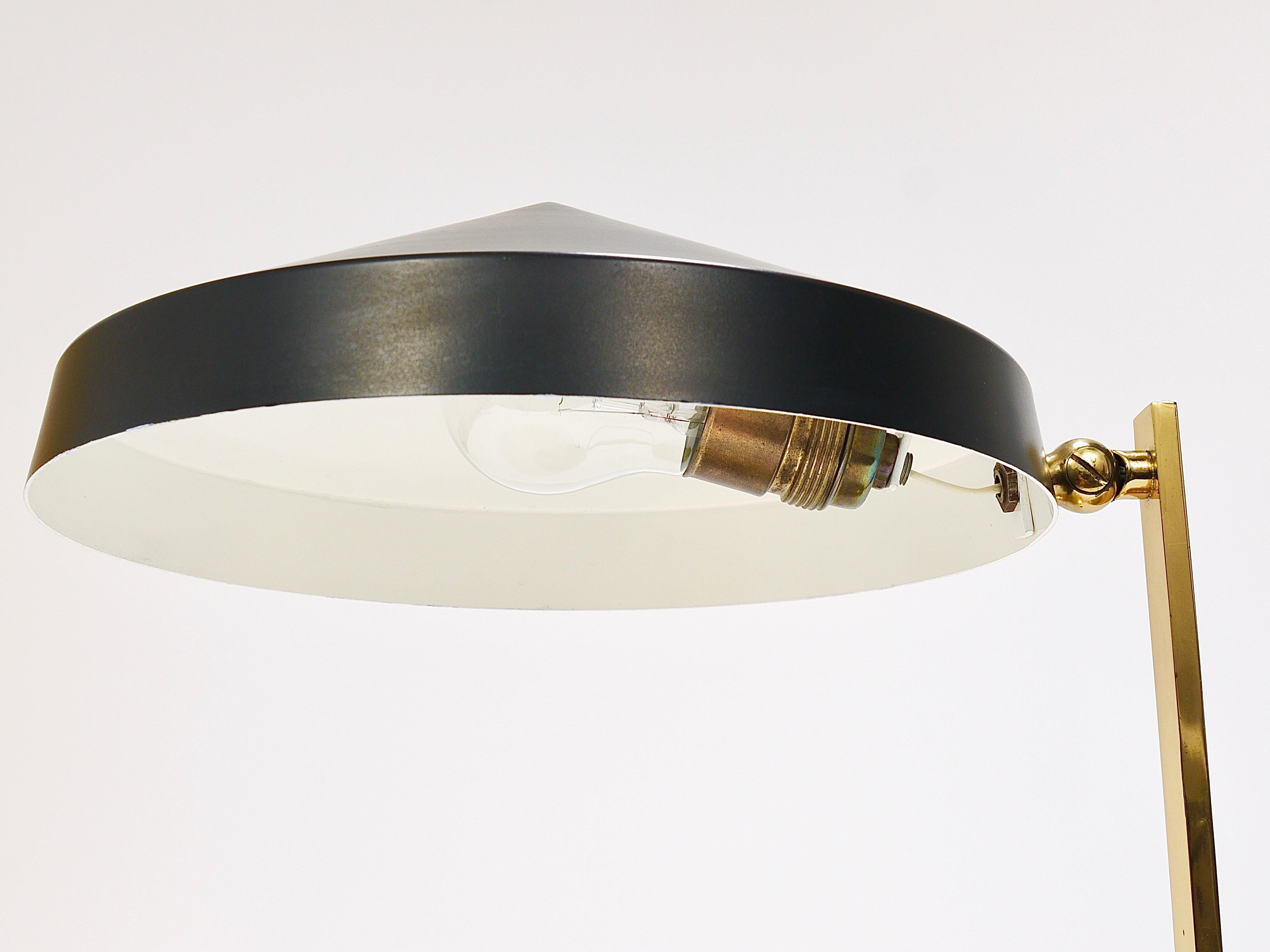 Midcentury Black Brass Table or Desk Lamp, Austria, 1960s For Sale 3