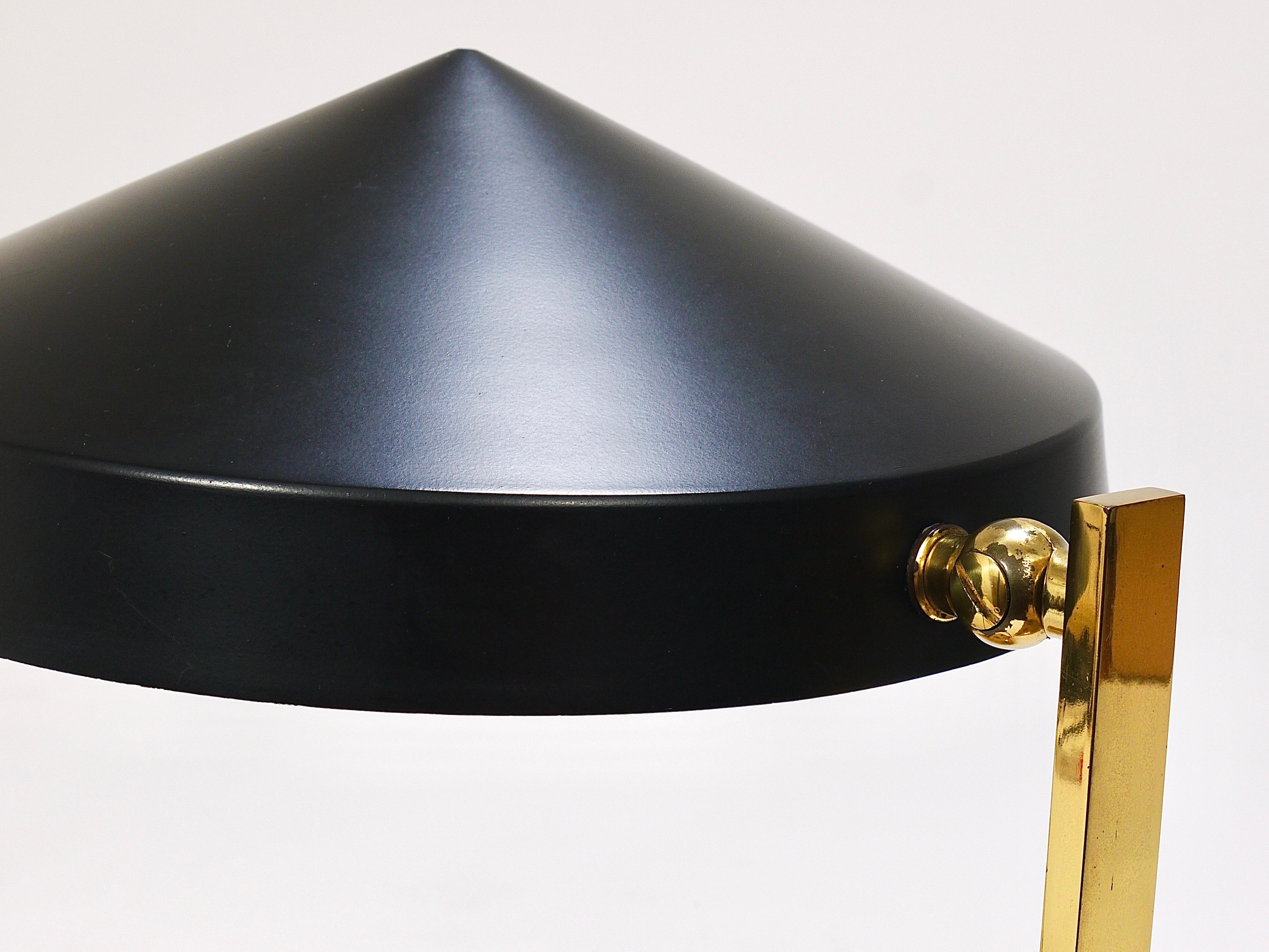Midcentury Black Brass Table or Desk Lamp, Austria, 1960s For Sale 5