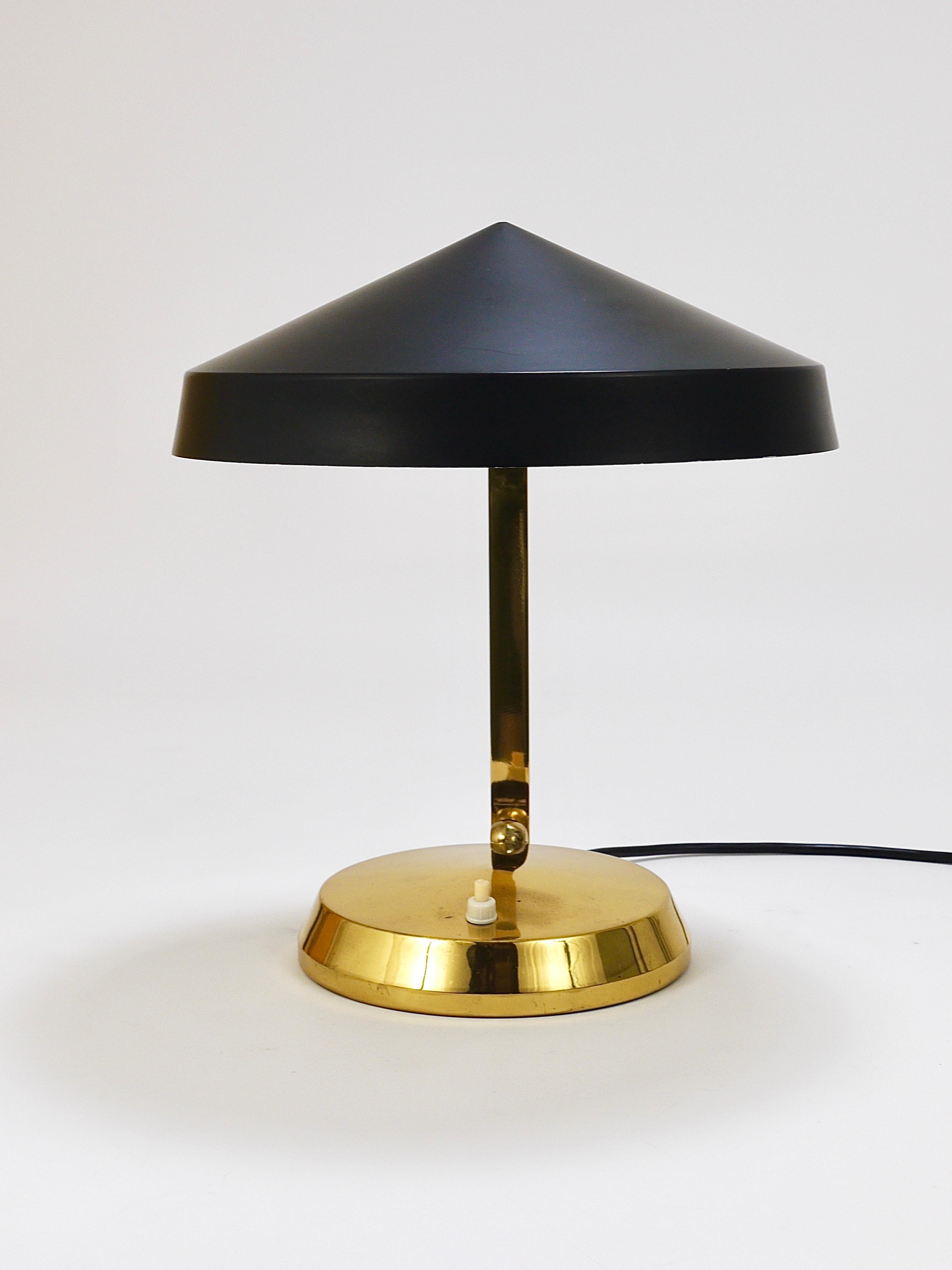 Midcentury Black Brass Table or Desk Lamp, Austria, 1960s For Sale 10
