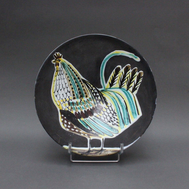 midcentury-black-ceramic-coq-plate-by-roger-capron-vallauris-1950s-at