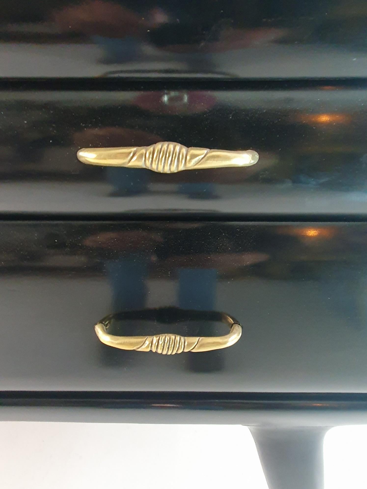 Midcentury Black Credenza, Italy In Good Condition For Sale In Albano Laziale, Rome/Lazio