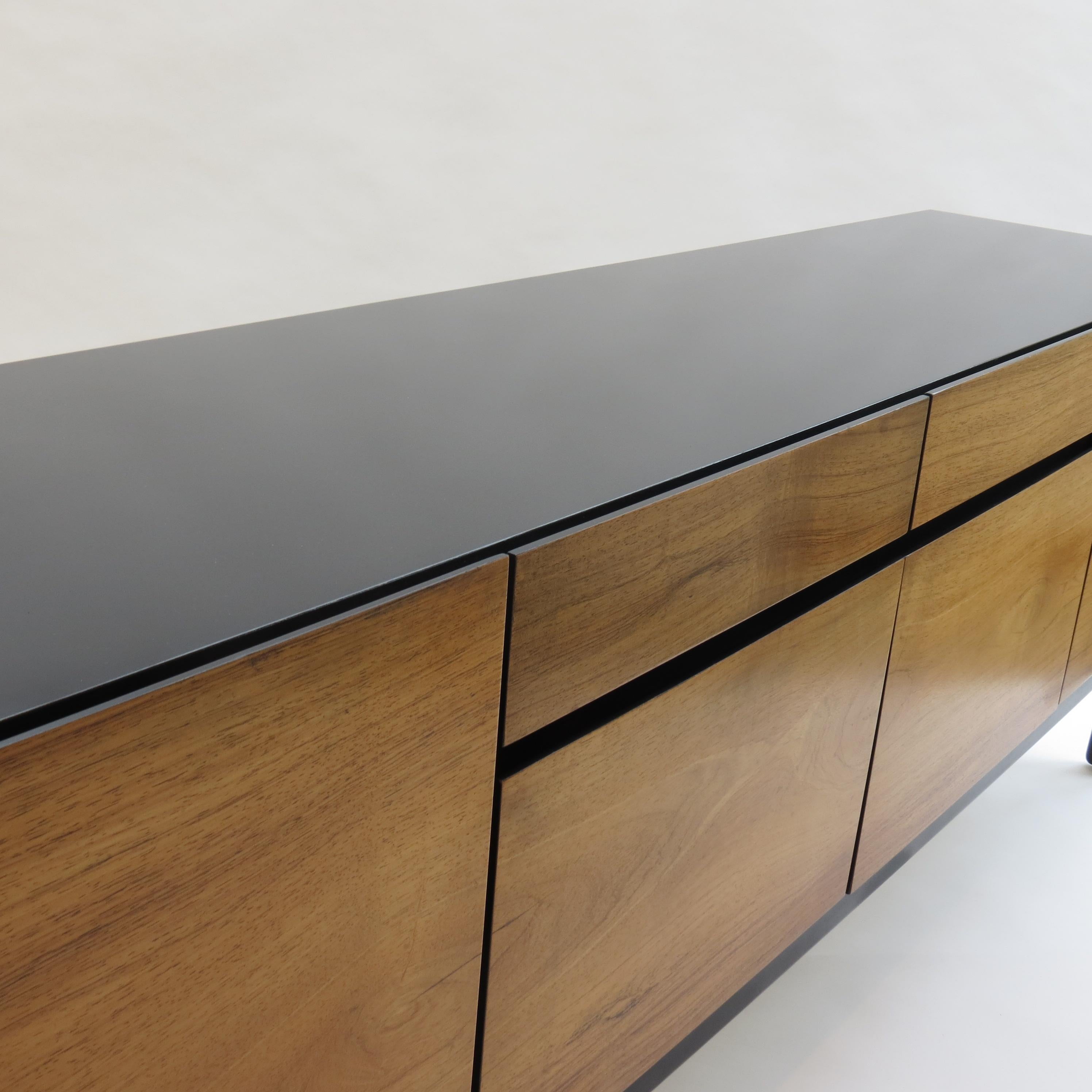 Midcentury Black Ebonized and Rosewood Sideboard by Arkana BCM Bath Cabinet Make 3