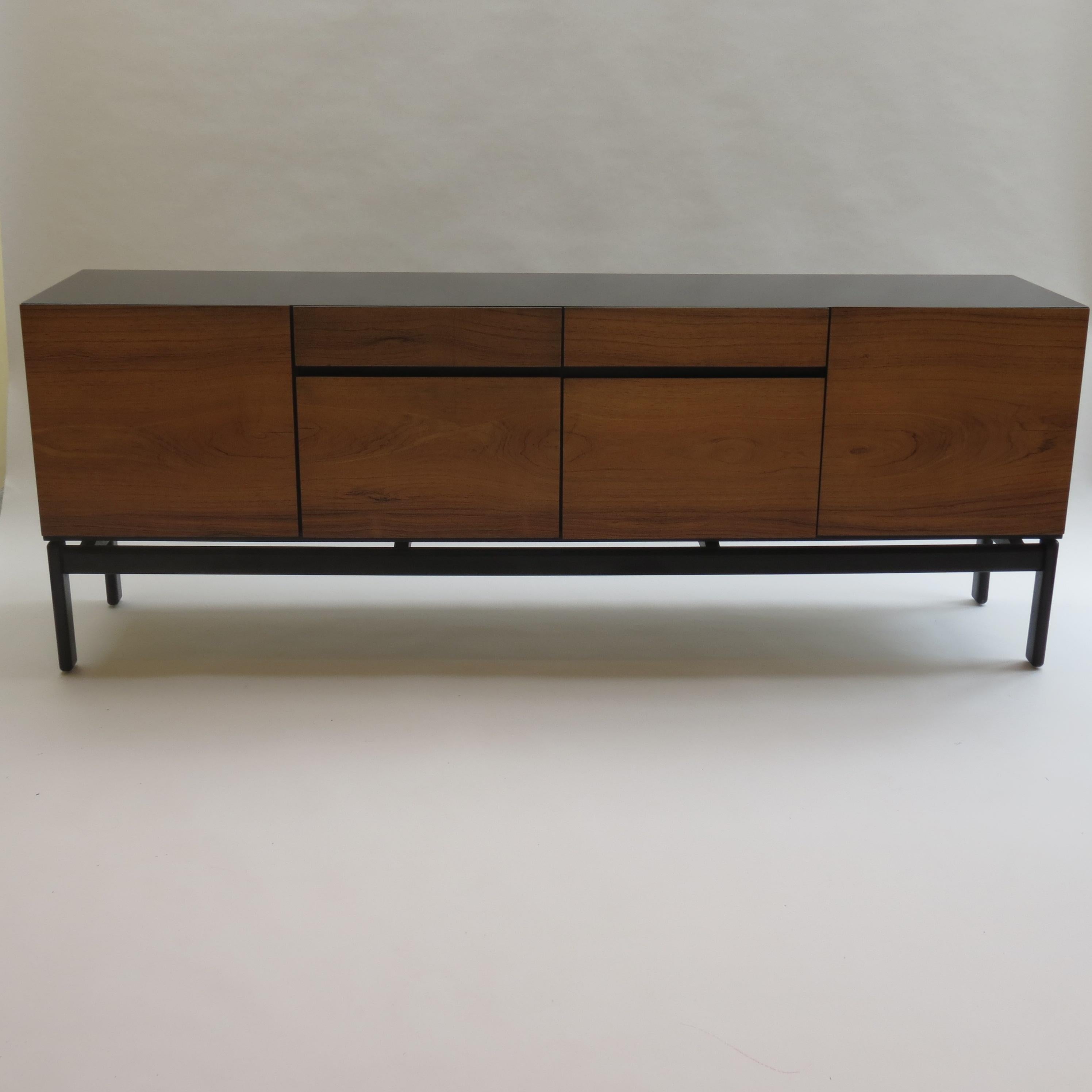 Mid-Century Modern Midcentury Black Ebonized and Rosewood Sideboard by Arkana BCM Bath Cabinet Make