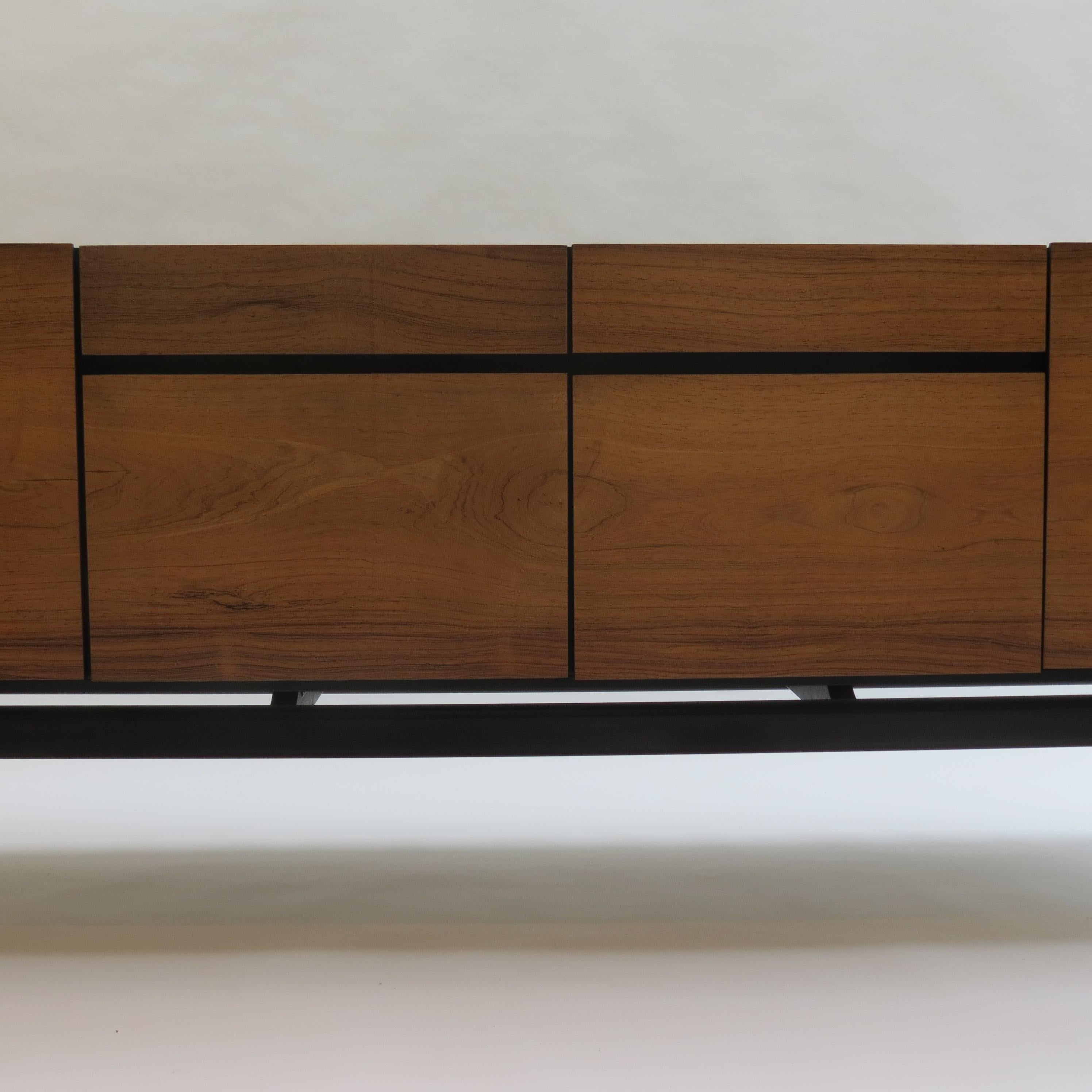 Machine-Made Midcentury Black Ebonized and Rosewood Sideboard by Arkana BCM Bath Cabinet Make