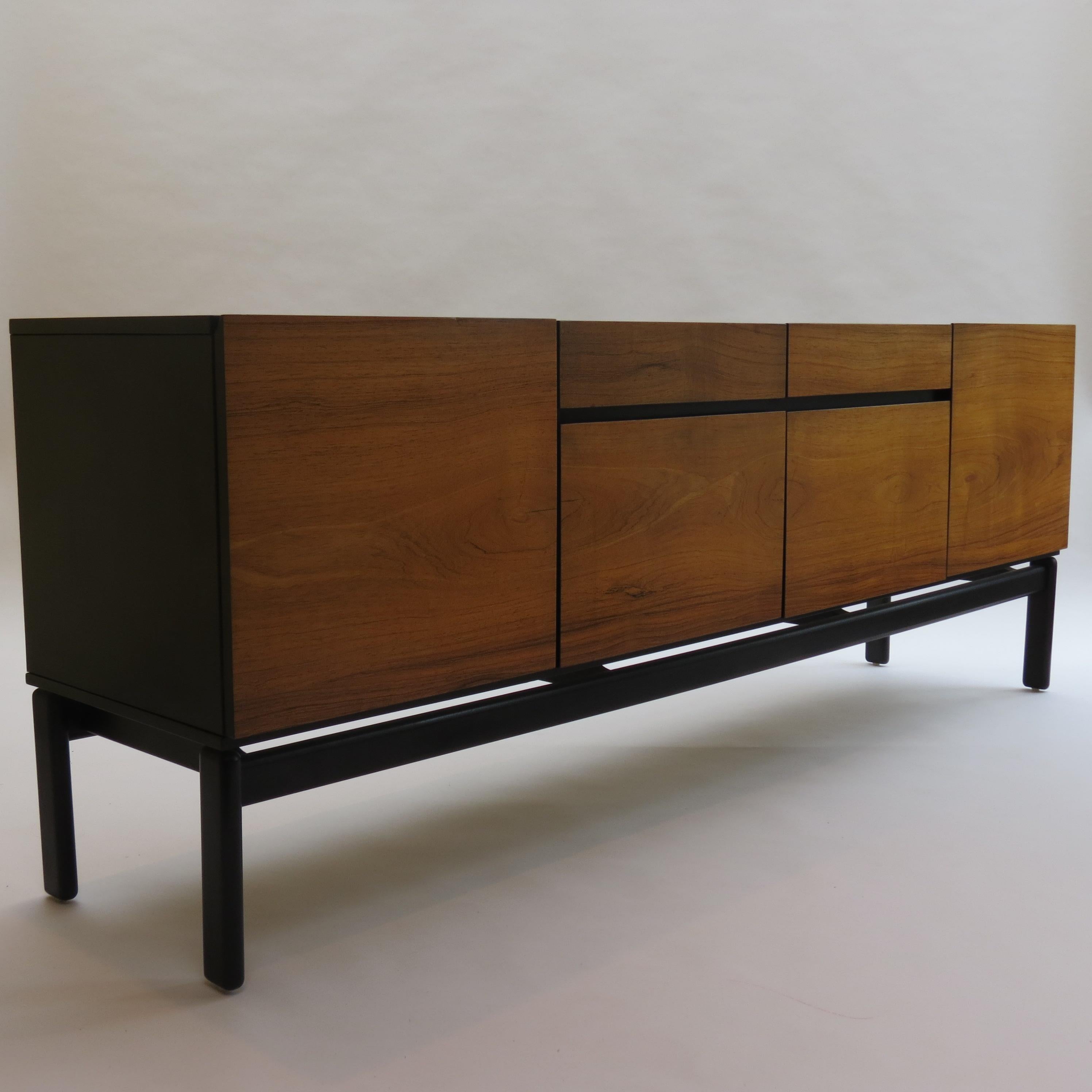 Midcentury Black Ebonized and Rosewood Sideboard by Arkana BCM Bath Cabinet Make 2