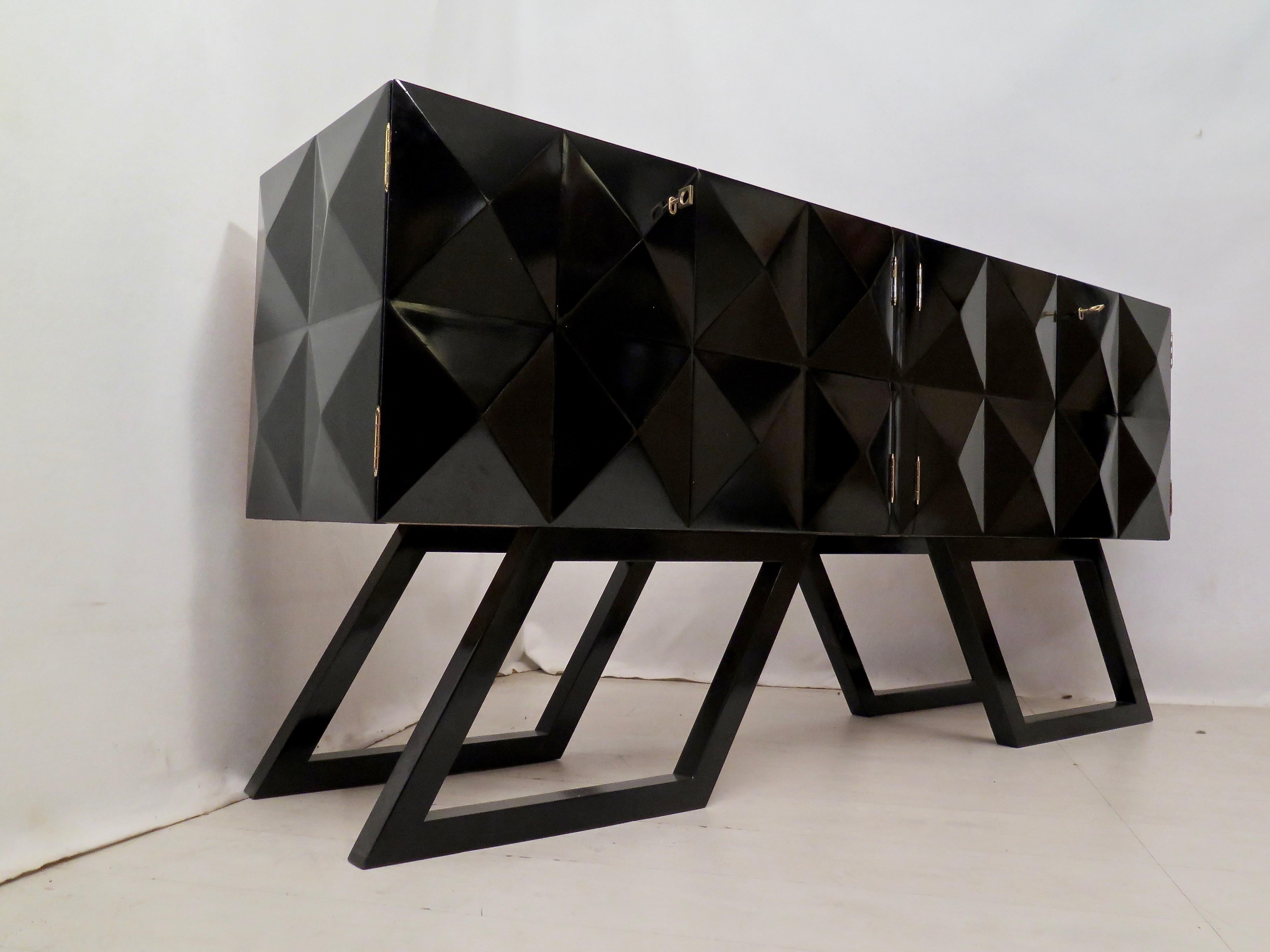 Midcentury Black Italian Sideboard, 1950 In Excellent Condition In Rome, IT