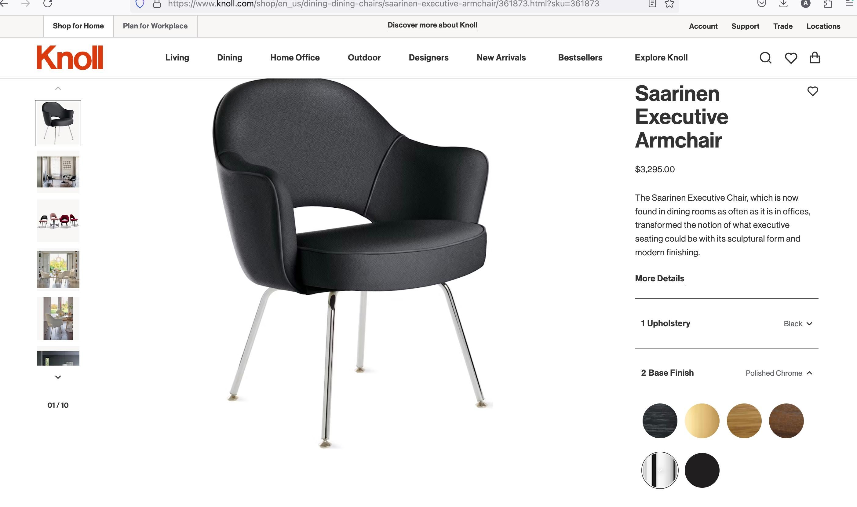 Midcentury Black Leather 1960s Eero Saarinen Knoll Executive Armchair For Sale 4