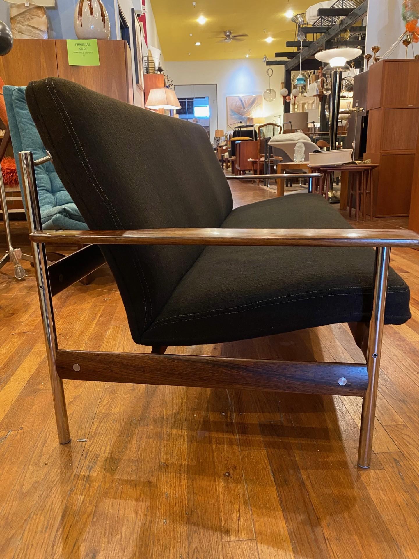 Midcentury Black Sofa Sven Ivar Dysthe for Dokka Møbler Model 1001 In Good Condition In San Diego, CA