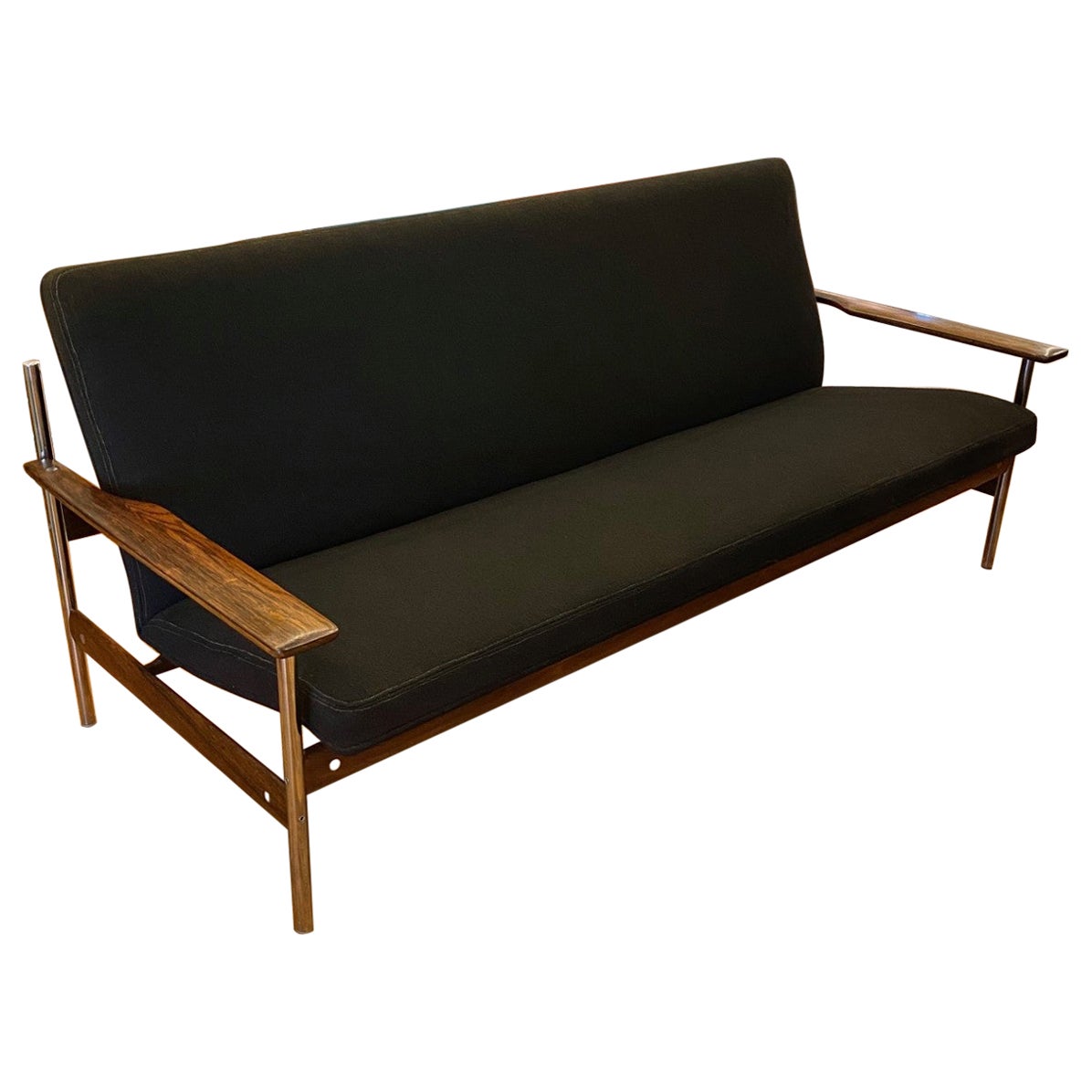 Midcentury Black Sofa Sven Ivar Dysthe for Dokka Møbler Model 1001