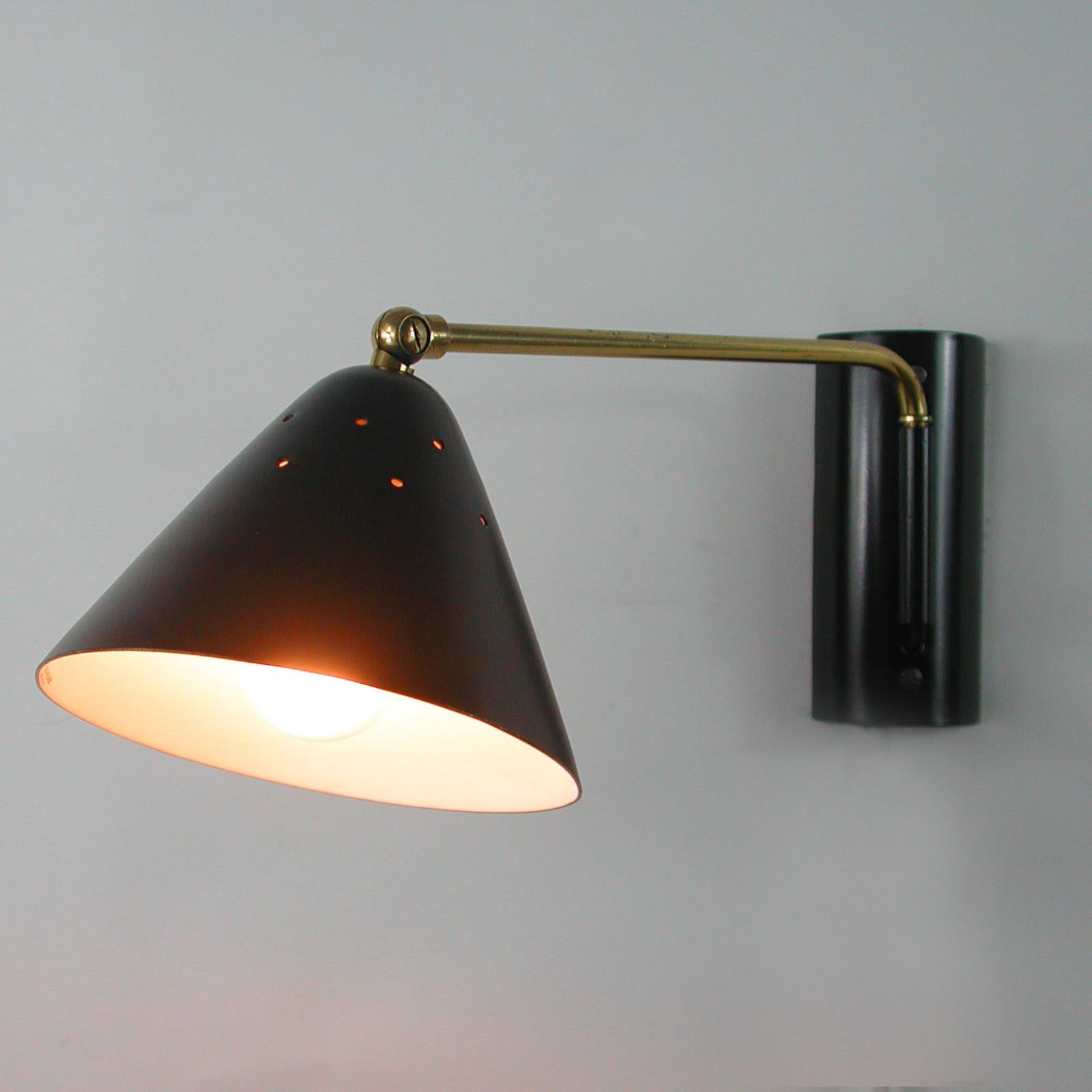 STILUX Milano Midcentury Black Articulating Wall Light, 1950s For Sale 2
