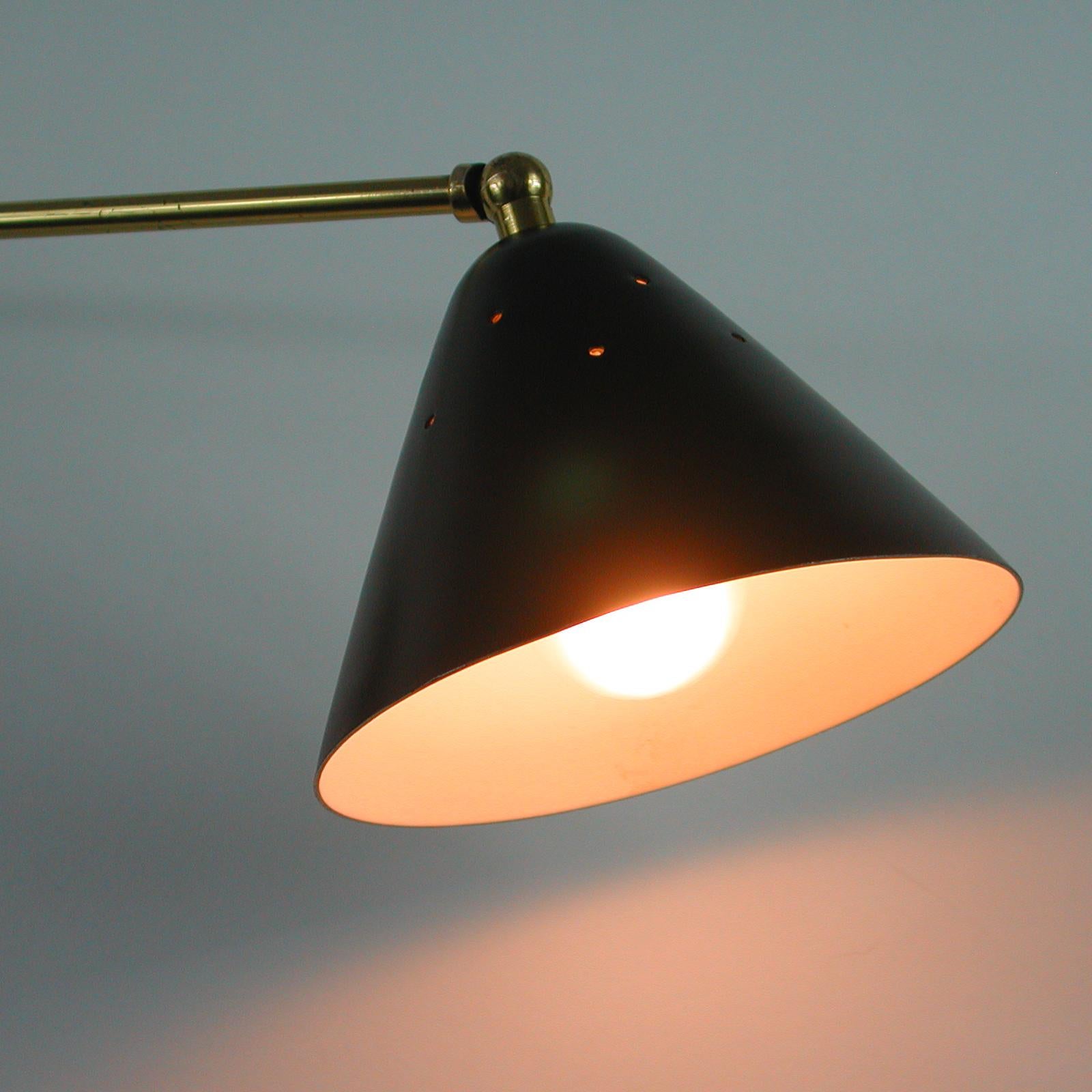 STILUX Milano Midcentury Black Articulating Wall Light, 1950s For Sale 4