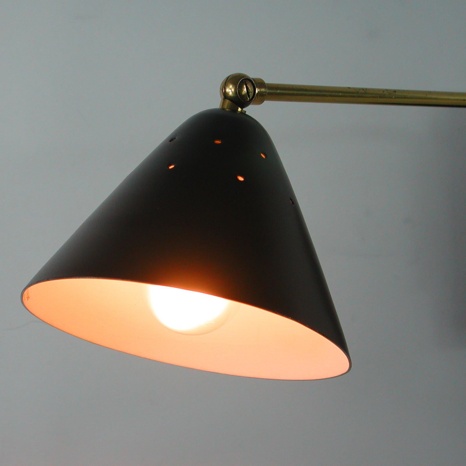STILUX Milano Midcentury Black Articulating Wall Light, 1950s For Sale 7