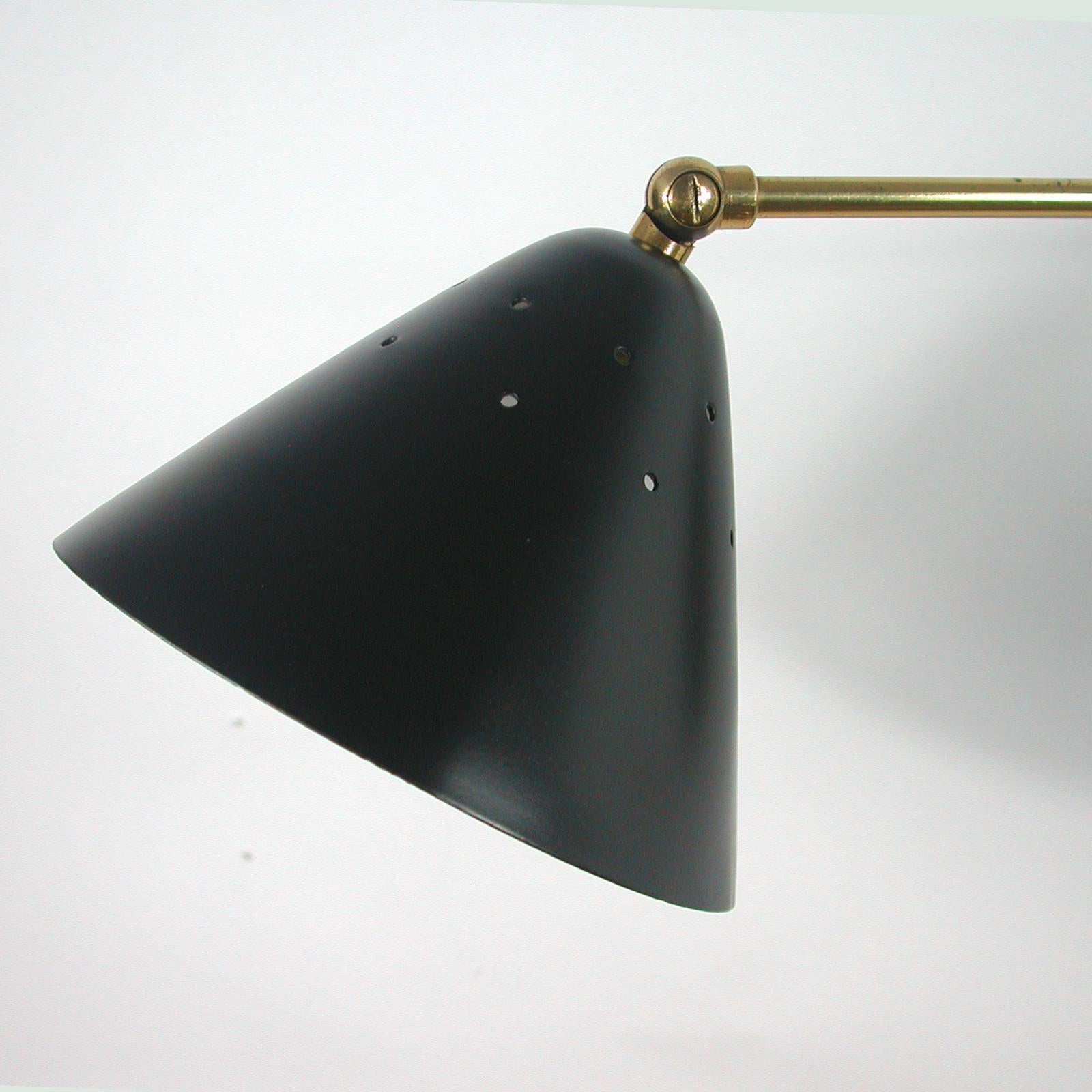 STILUX Milano Midcentury Black Articulating Wall Light, 1950s In Good Condition For Sale In NUEMBRECHT, NRW