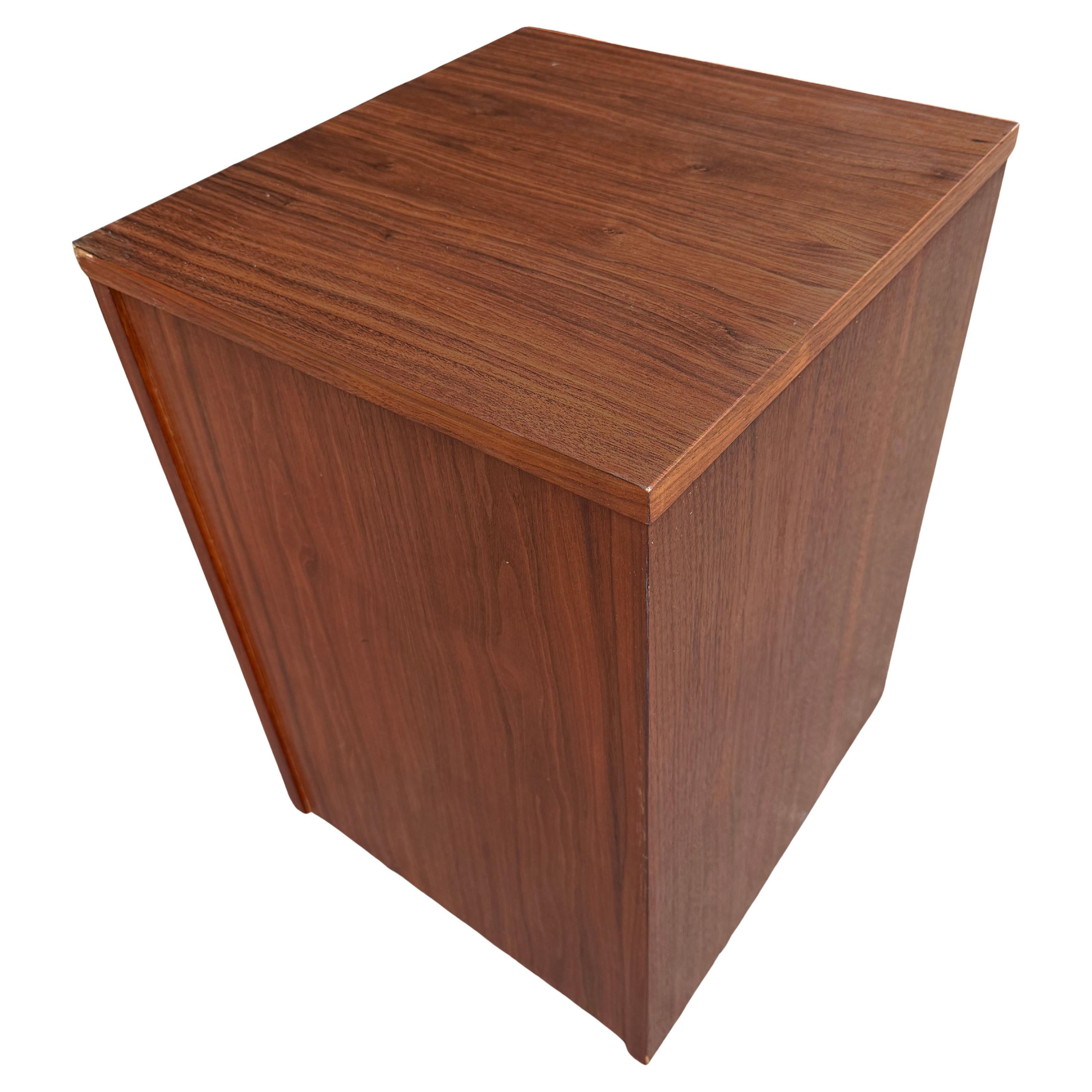 Midcentury Black Walnut File Cabinet Hour Glass Pulls Finished Back For Sale 5