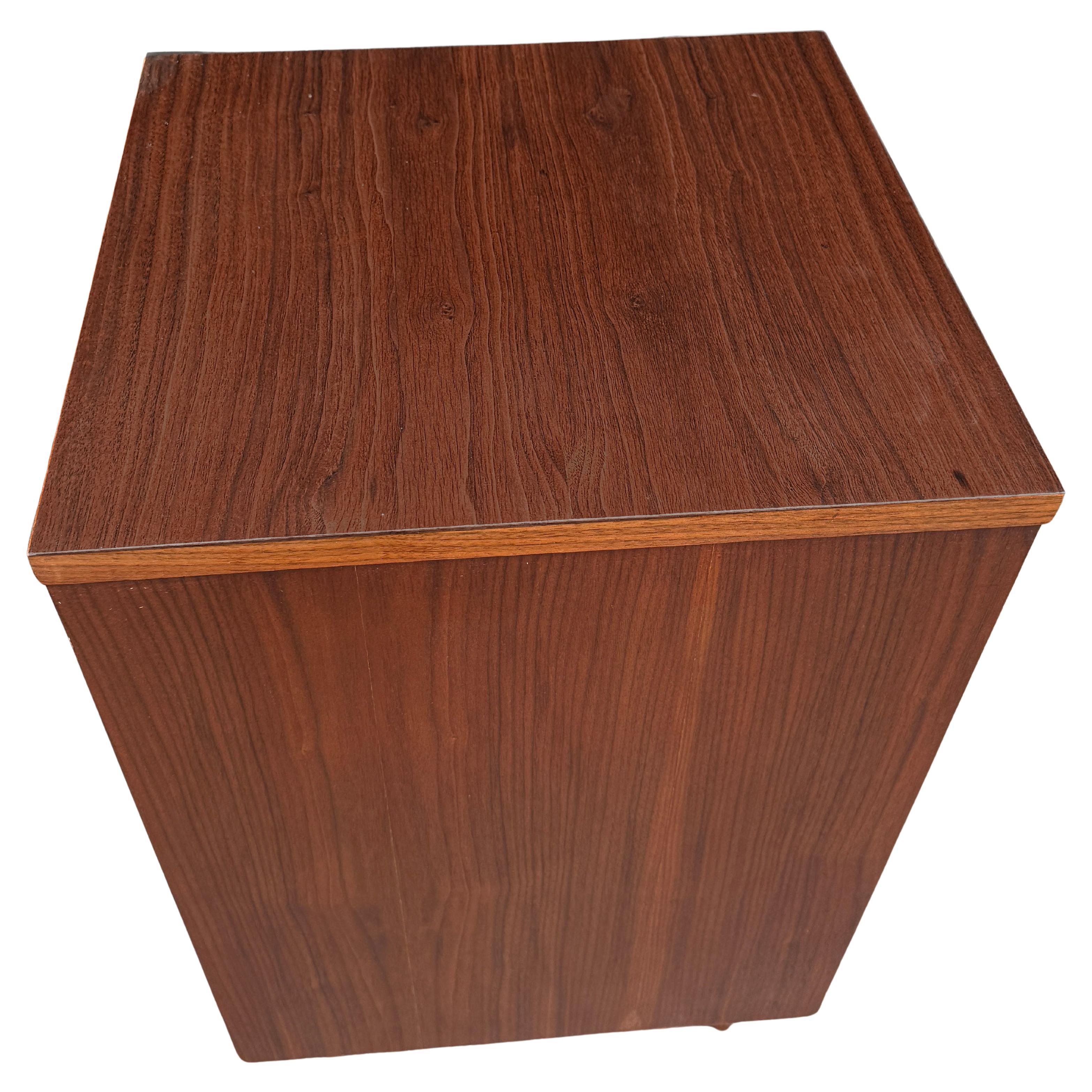 Midcentury Black Walnut File Cabinet Hour Glass Pulls Finished Back For Sale 6