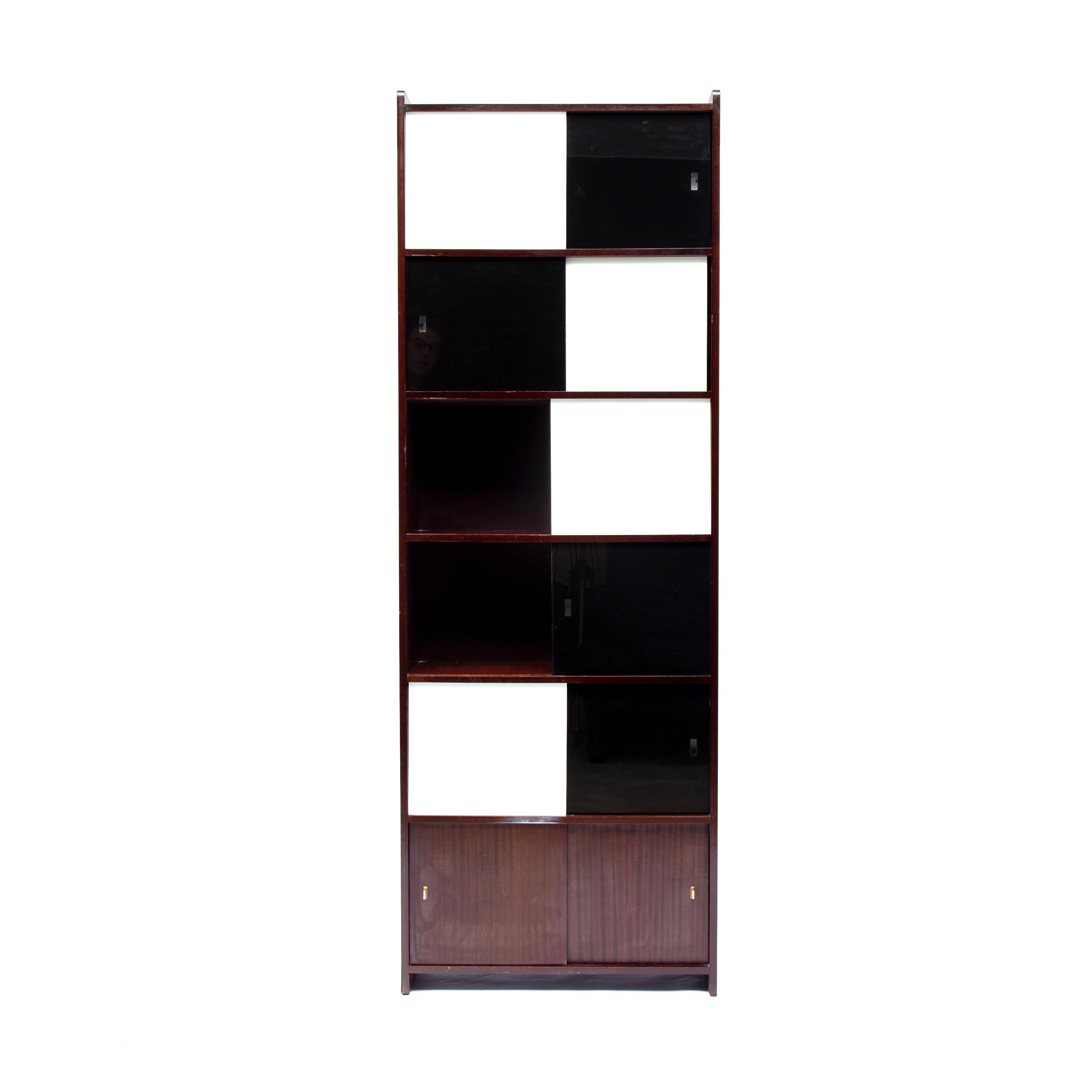 Midcentury Black and White Cabinet, 1970 3