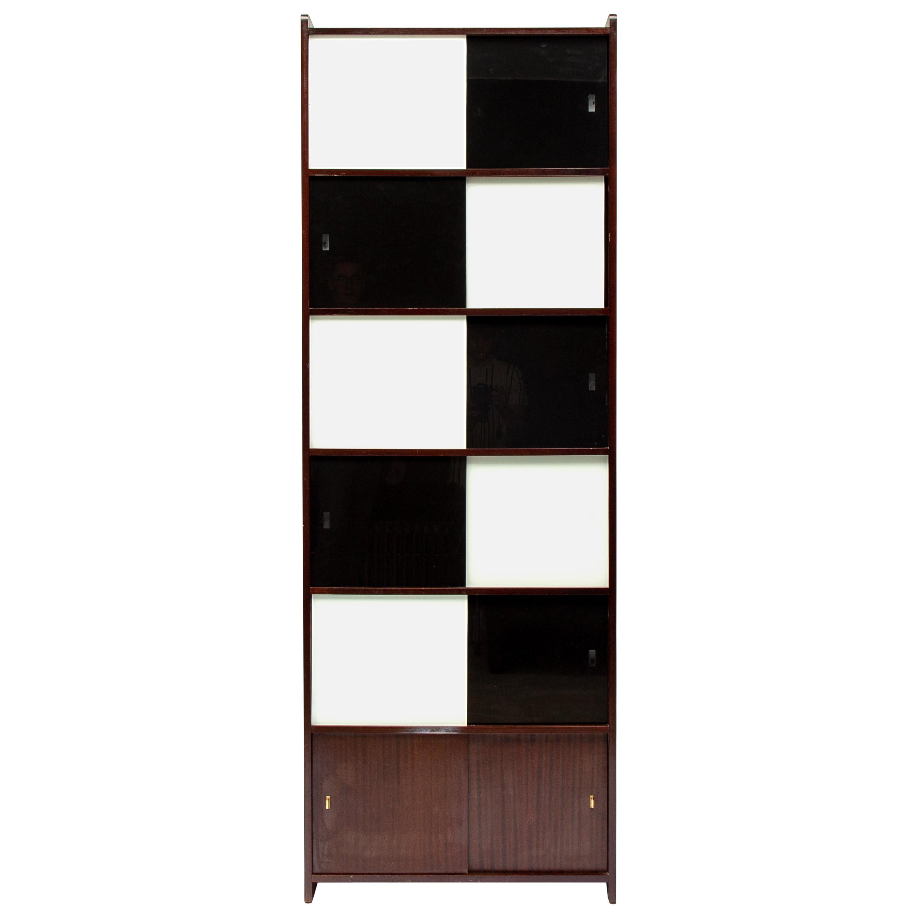 Midcentury Black and White Cabinet, 1970
