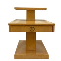 Midcentury Bleached Mahogany End Tables, a pair