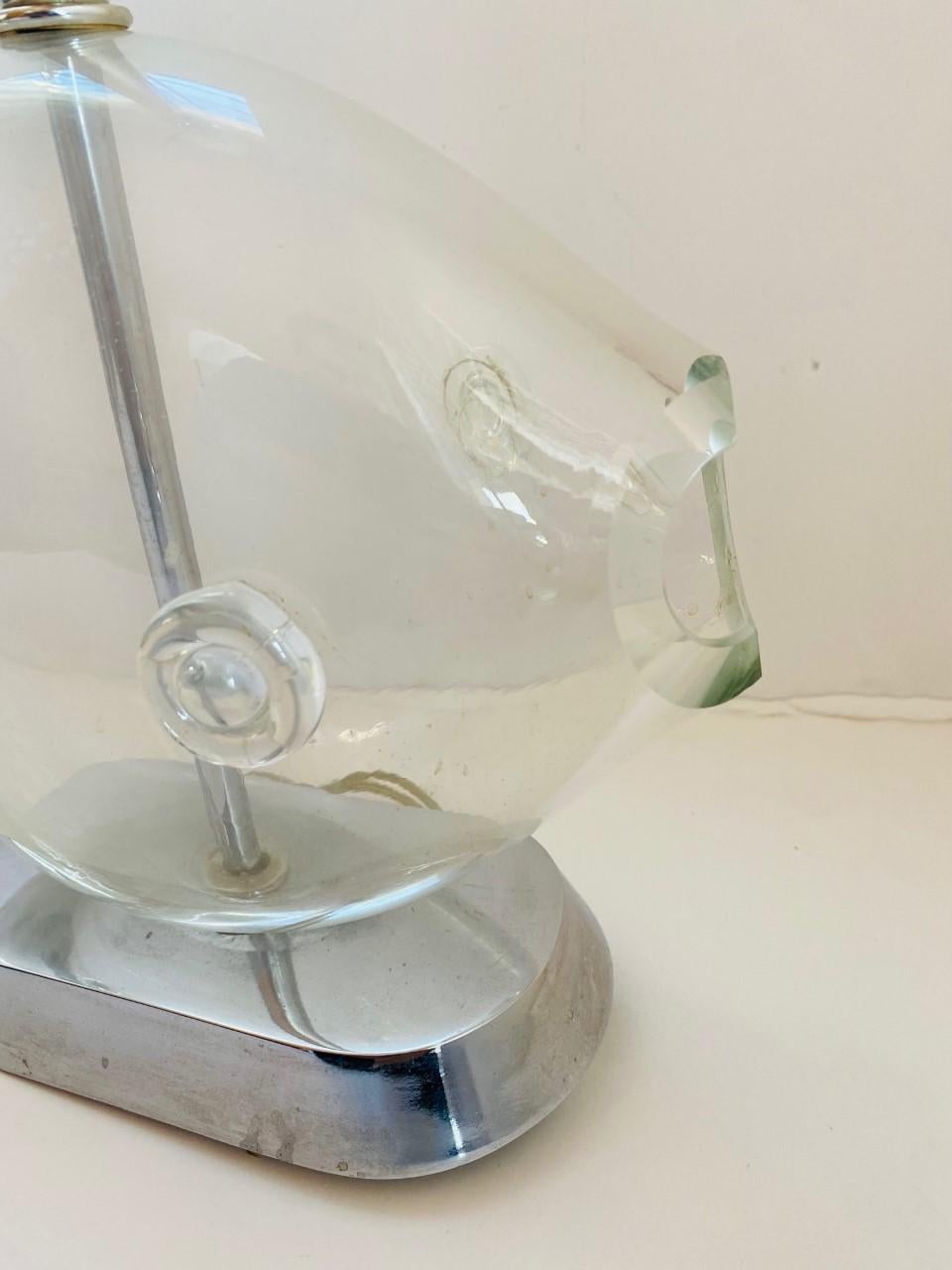 Fischlampe aus geblasenem Glas von Blenko (Mitte des Jahrhunderts) (Geblasenes Glas) im Angebot