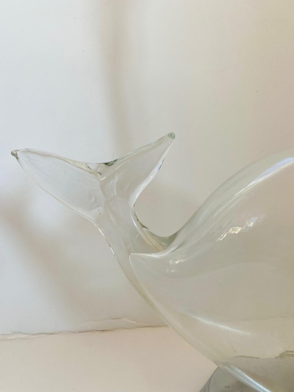 20th Century Mid-Century Blown Glass Fish Lamp by Blenko For Sale